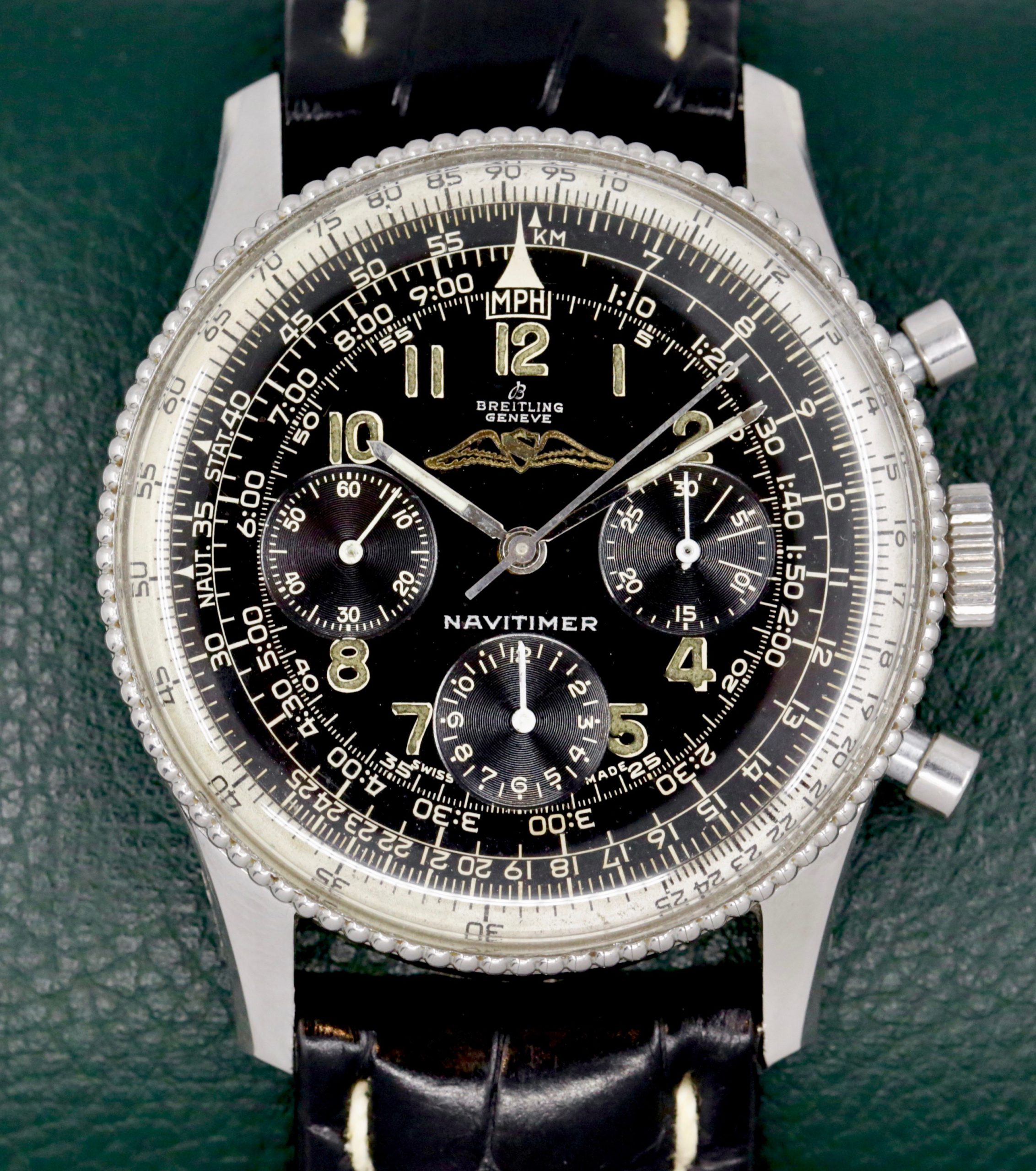 Breitling Navitimer chronograph Ref 806 Ca 1959 with beaded bezel, comes with box & booklet - amazing condition!! - Image 4