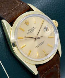 Alternative view of Rolex Oyster Perpetual Date chronometer Ref 1550 gold capped on stainless steel.