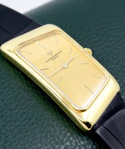 Alternative view of Vacheron Constantin Asymmetric 1972 Prestige de la France, in 18ct Yellow Gold, Champagne Index Dial, on Black Vacheron Constantin Alligator Strap, Ref. 15207, Recently Serviced by Vacheron Constantin