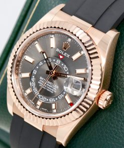 Alternative view of Rolex Sky-Dweller, in 18ct Everose Gold, Slate Index Dial on Rolex Oysterflex Strap with 18ct Everose Gold Rolex Deployant, Ref. 326235, Circa: 2022, Complete with Box, Books, Rolex Warranty Card & Balance of 5 Year Rolex Factory Warranty