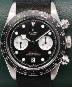 Tudor Black Bay Chrono, Stainless Steel, Black Index Dial with Silver Opaline Sub Dials, on Black Tudor Nato Strap, Ref. 79360N, Circa: 2022, with Box, Books, Tudor Warranty Card & Balance of 5 Year Tudor Factory Warranty
