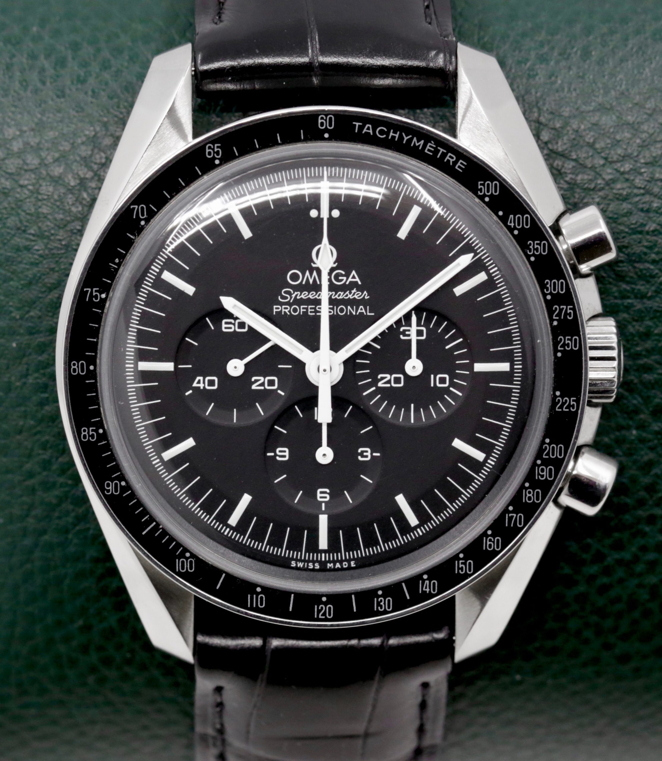 Omega Speedmaster Professional, in Stainless Steel, Black Index Dial, on Black Omega Alligator Strap with Stainless Steel Omega Deployant, Ref. 311.30.42.30.01.005, Circa: 2016