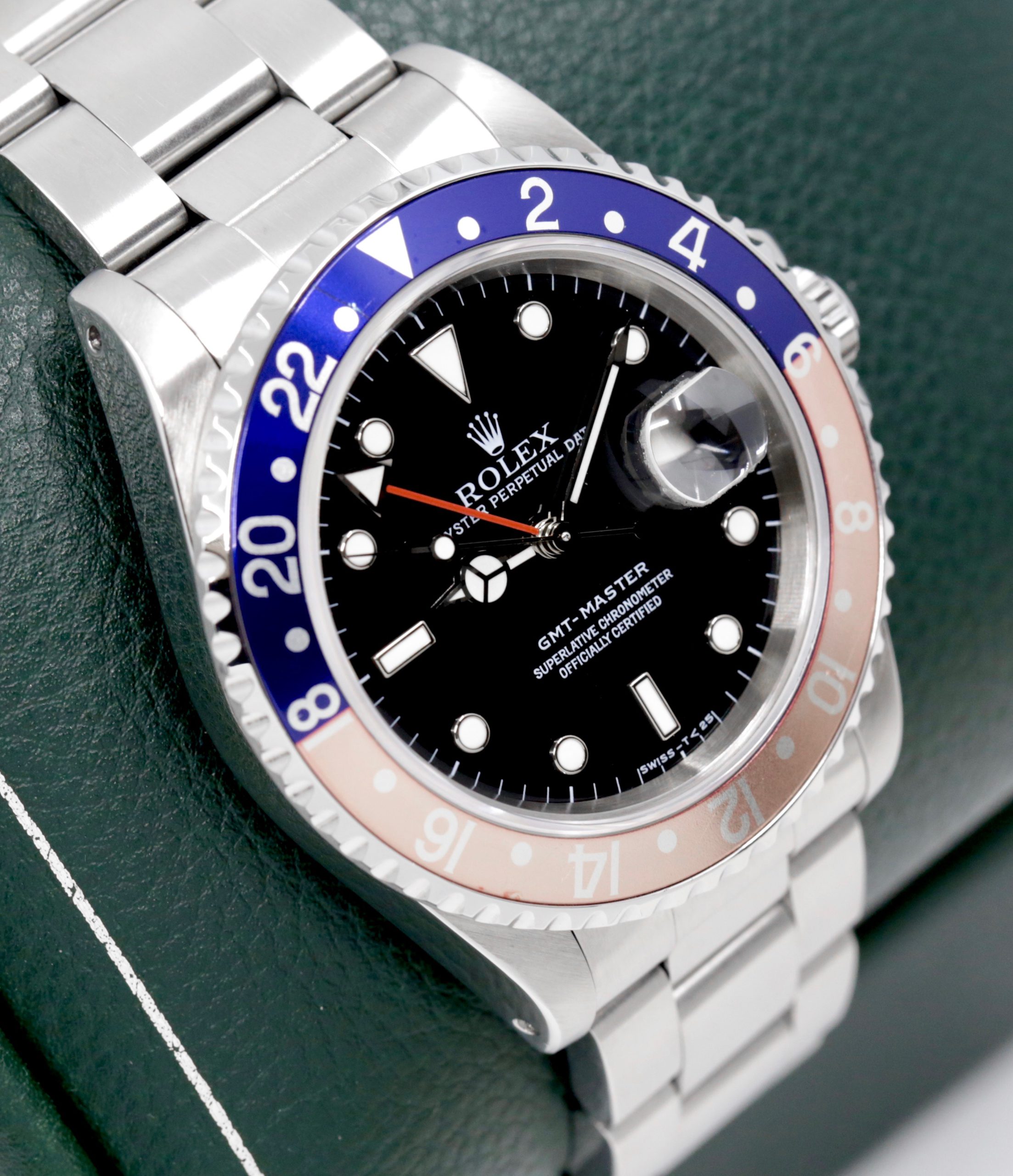 Rolex Oyster Perpetual GMT-Master, Reference 16700, Black "Swiss - T < 25" Dial, Faded Blue & Red Bezel, on Stainless Steel Rolex Oyster Bracelet, Circa: 1997, with Original Rolex Box - Image 3