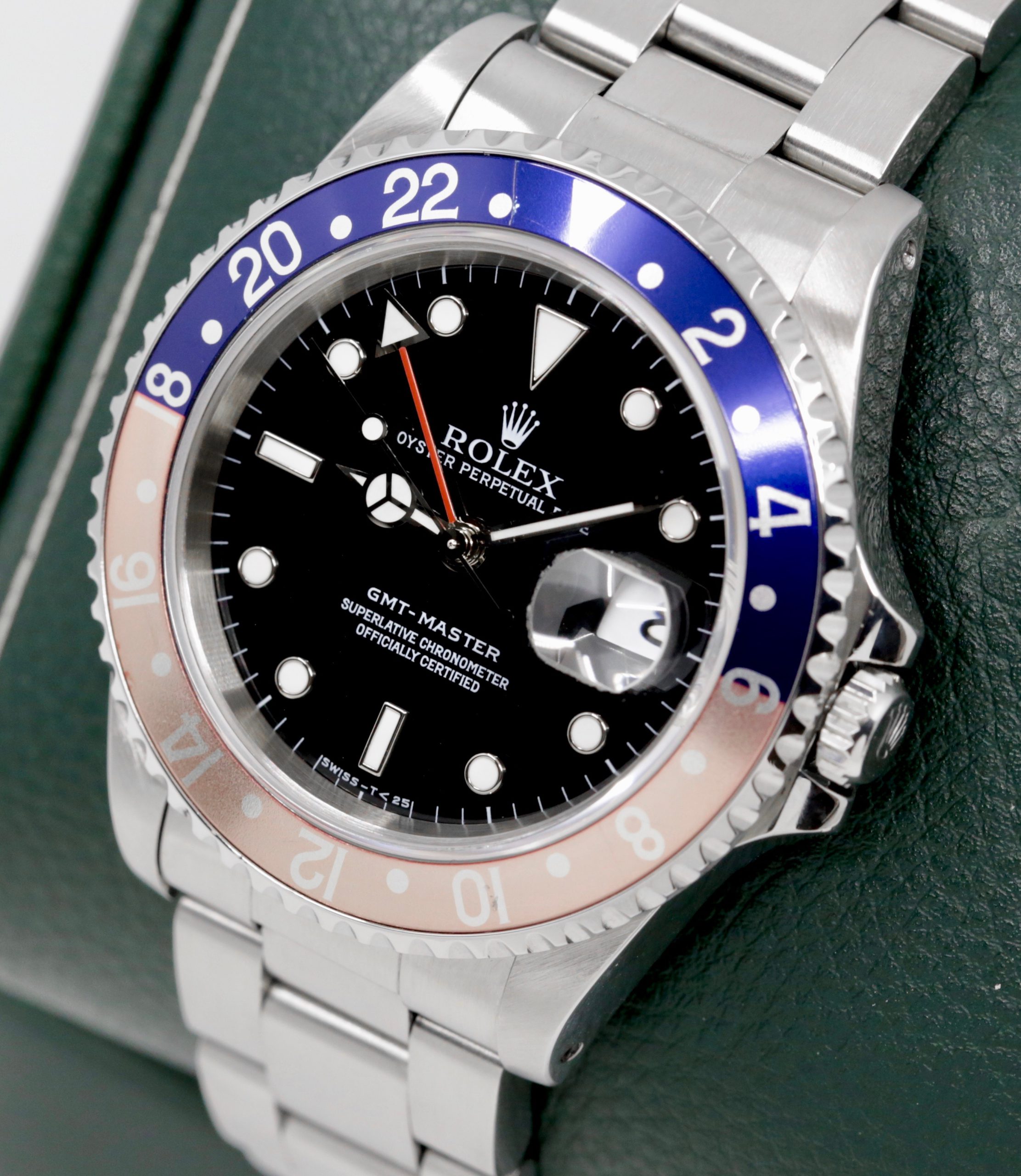 Rolex Oyster Perpetual GMT-Master, Reference 16700, Black "Swiss - T < 25" Dial, Faded Blue & Red Bezel, on Stainless Steel Rolex Oyster Bracelet, Circa: 1997, with Original Rolex Box - Image 2