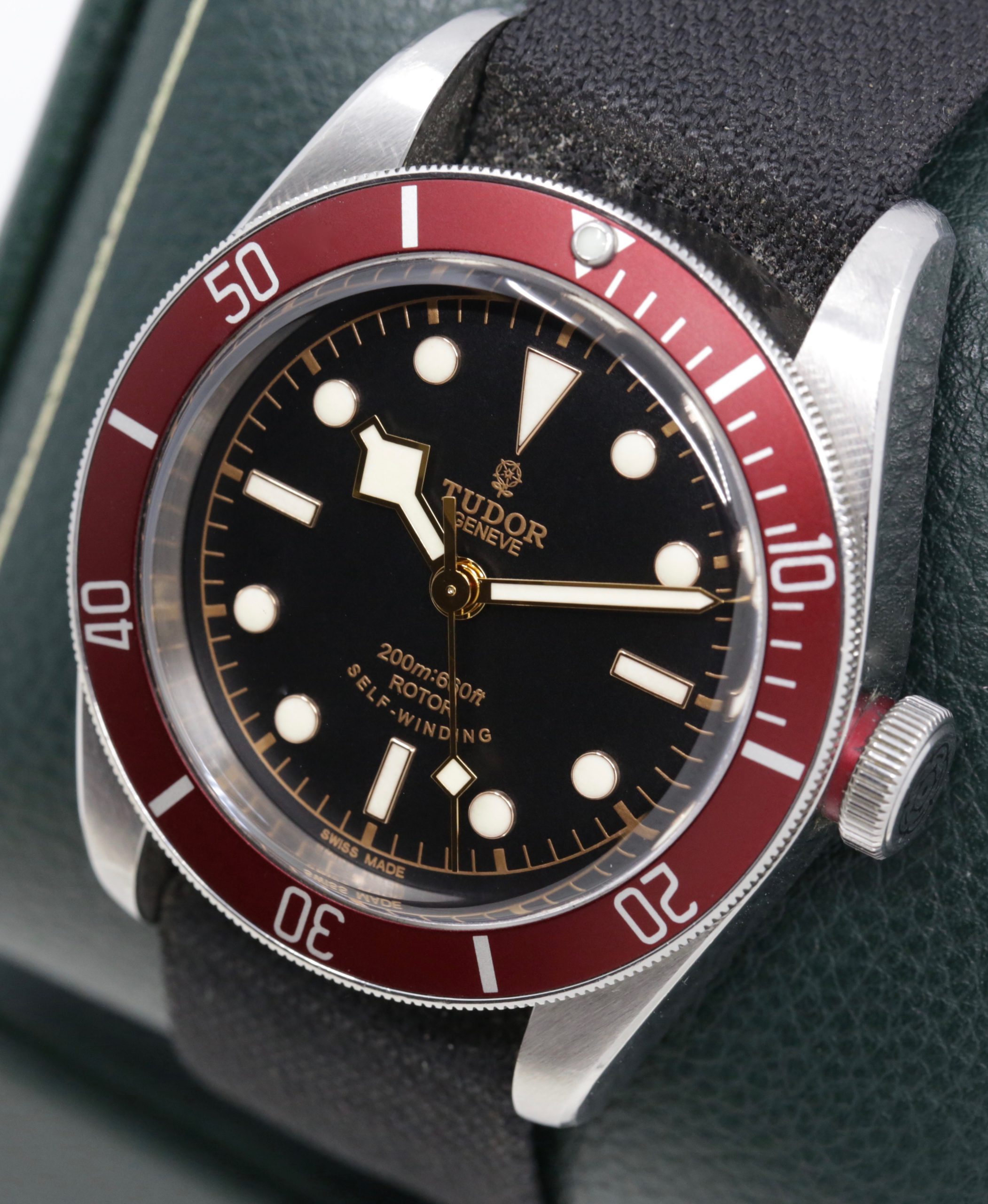 Tudor Black Bay Heritage, Black Index Dial, Burgundy Bezel on Black Tudor Nato Strap, Ref. 79220R, Circa: 2012, Complete with Box, Books & Tudor Warranty Card - Image 3