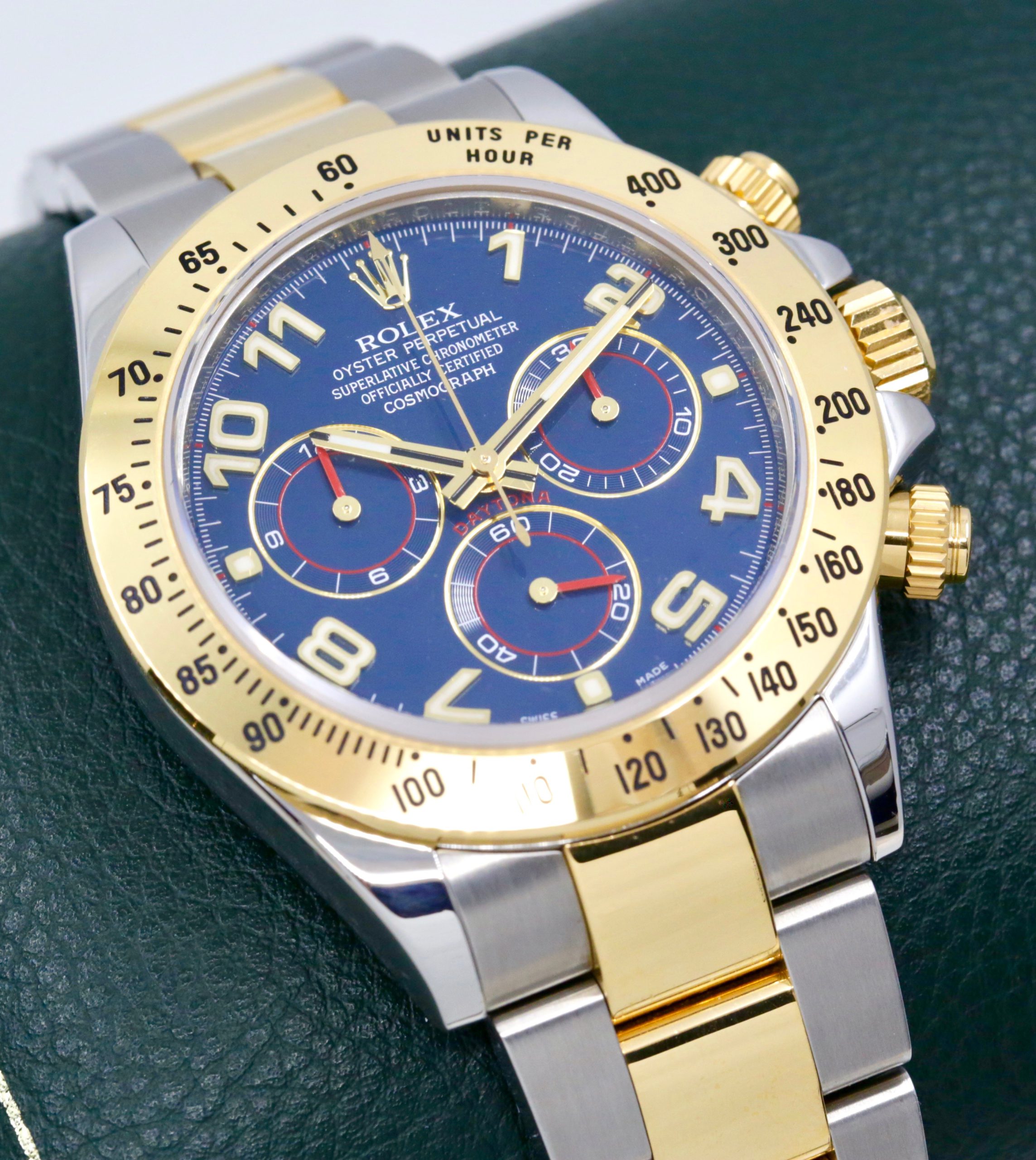 Rolex Cosmograph Daytona in 18ct Yellow Gold and Stainless Steel with "Maserati" Blue Arab Dial on Rolex 18ct Yellow Gold and Stainless Steel Bracelet Ref. 116523, Circa: 2013 Complete with Box and Papers Just Returned from Rolex Service Centre - Image 4
