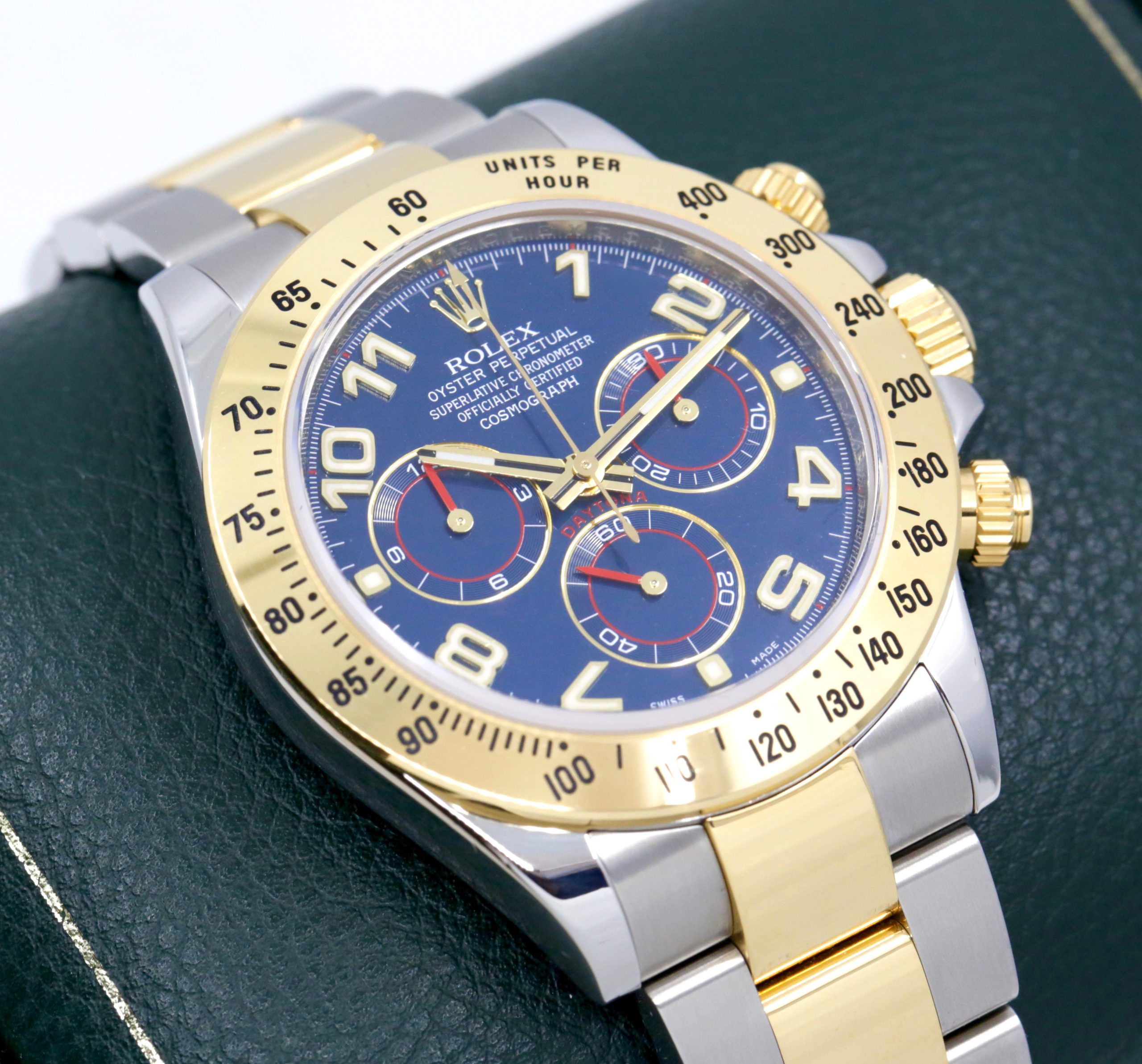 Rolex Cosmograph Daytona in 18ct Yellow Gold and Stainless Steel with "Maserati" Blue Arab Dial on Rolex 18ct Yellow Gold and Stainless Steel Bracelet Ref. 116523, Circa: 2013 Complete with Box and Papers Just Returned from Rolex Service Centre - Image 2