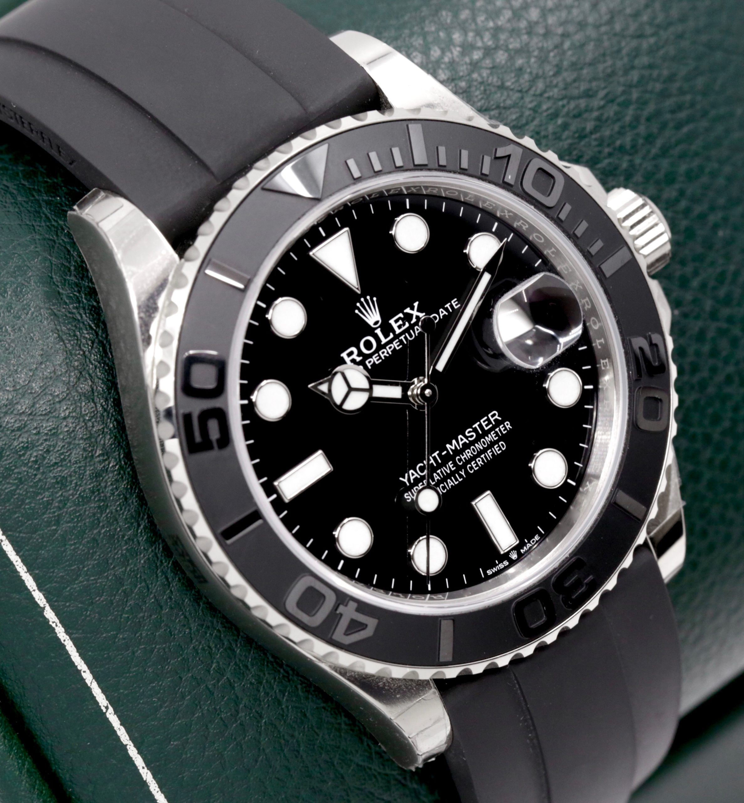 Rolex Yacht-Master 42, in 18ct White Gold, Black Index Dial, on Rolex Oysterflex Band with 18ct White Gold Rolex Deployant, Ref. 226659, Circa: 2022, Complete with Box, Papers & Balance of 5 Year Rolex Factory Warranty - Image 2