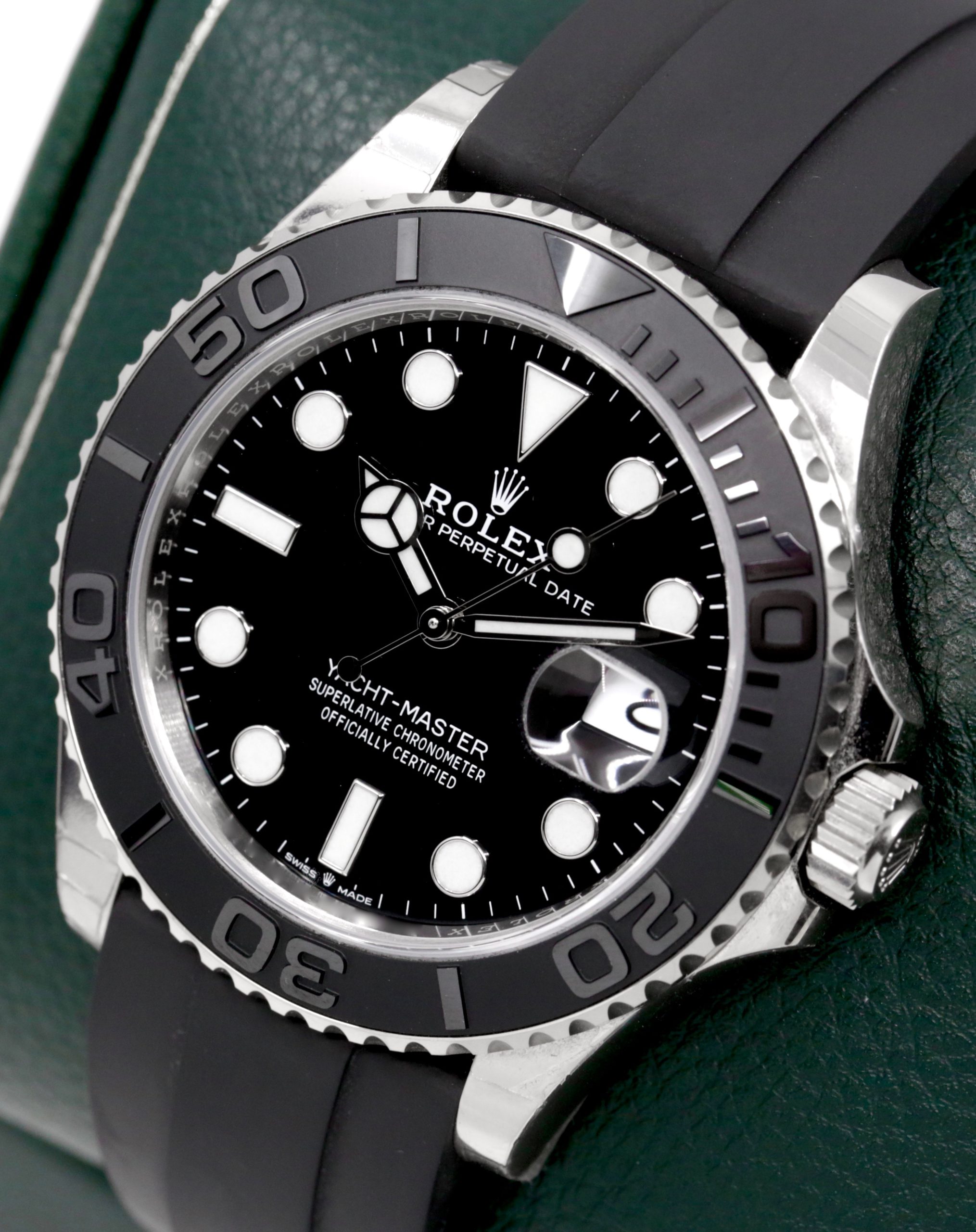 Rolex Yacht-Master 42, in 18ct White Gold, Black Index Dial, on Rolex Oysterflex Band with 18ct White Gold Rolex Deployant, Ref. 226659, Circa: 2022, Complete with Box, Papers & Balance of 5 Year Rolex Factory Warranty - Image 3