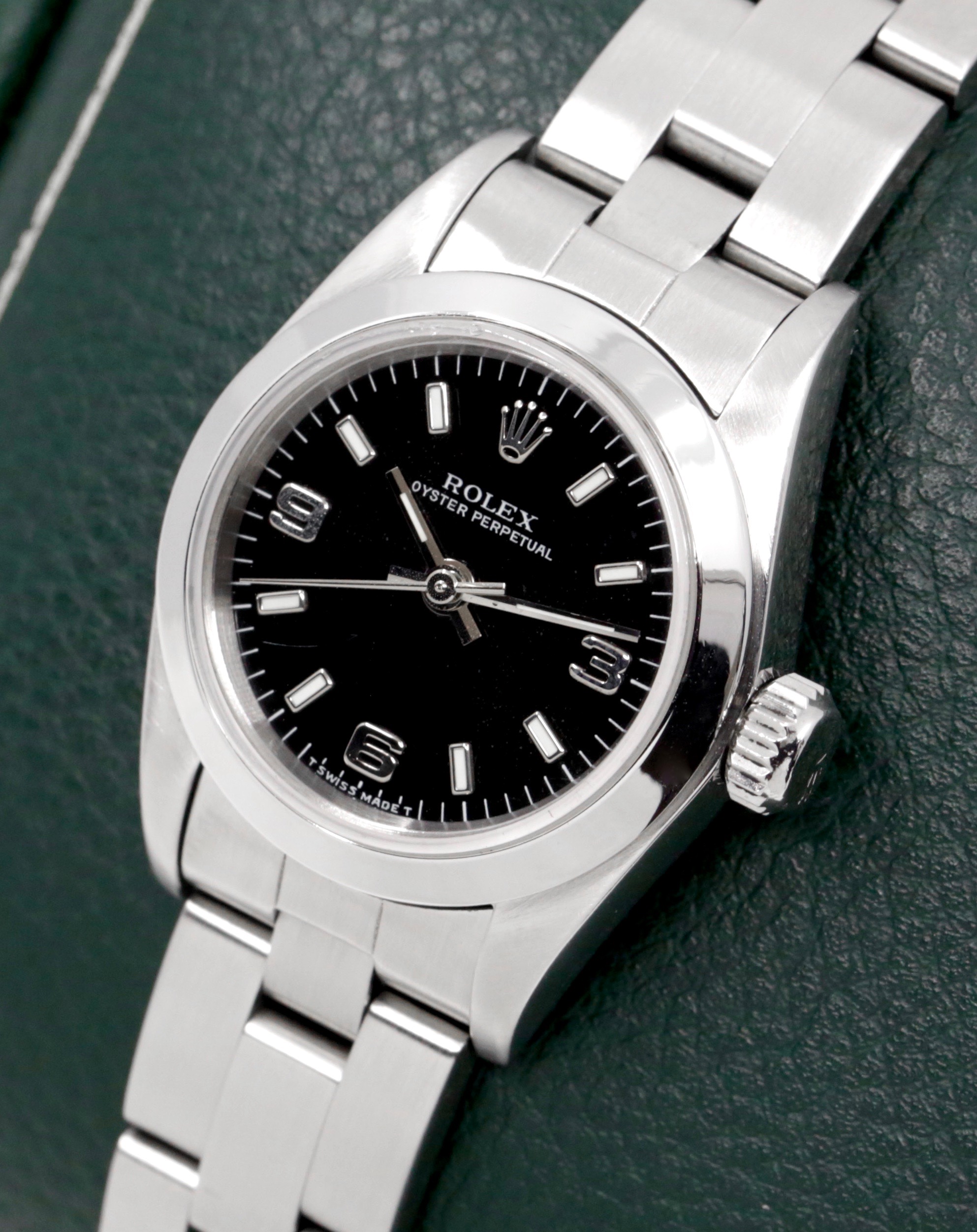 Rolex Lady Oyster Perpetual, 24mm, Stainless Steel, Black 3,6,9 Explorer Dial, on Stainless Steel Rolex Oyster Bracelet, Ref. 67180, Circa: 1996, with Box & Books - Image 3