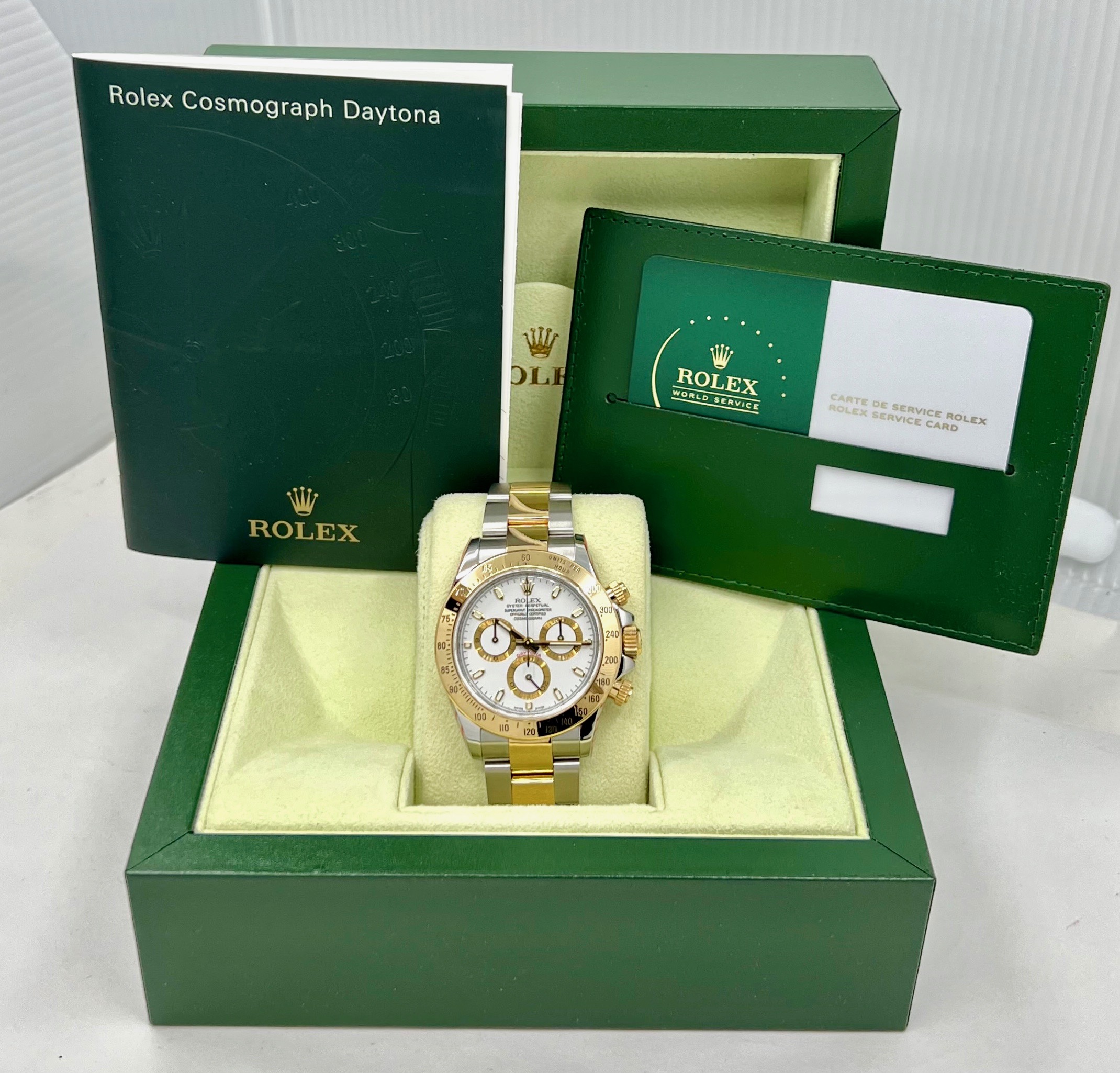Rolex Cosmograph Daytona, in Stainless Steel & 18ct Yellow Gold, White Index Dial, on Stainless Steel & 18ct Yellow Gold Rolex Oyster Bracelet, Ref. 116523, Circa: 2008, with Box, Books, New Rolex Service Card & Balance of 2 Year Rolex Service Warranty - Image 8