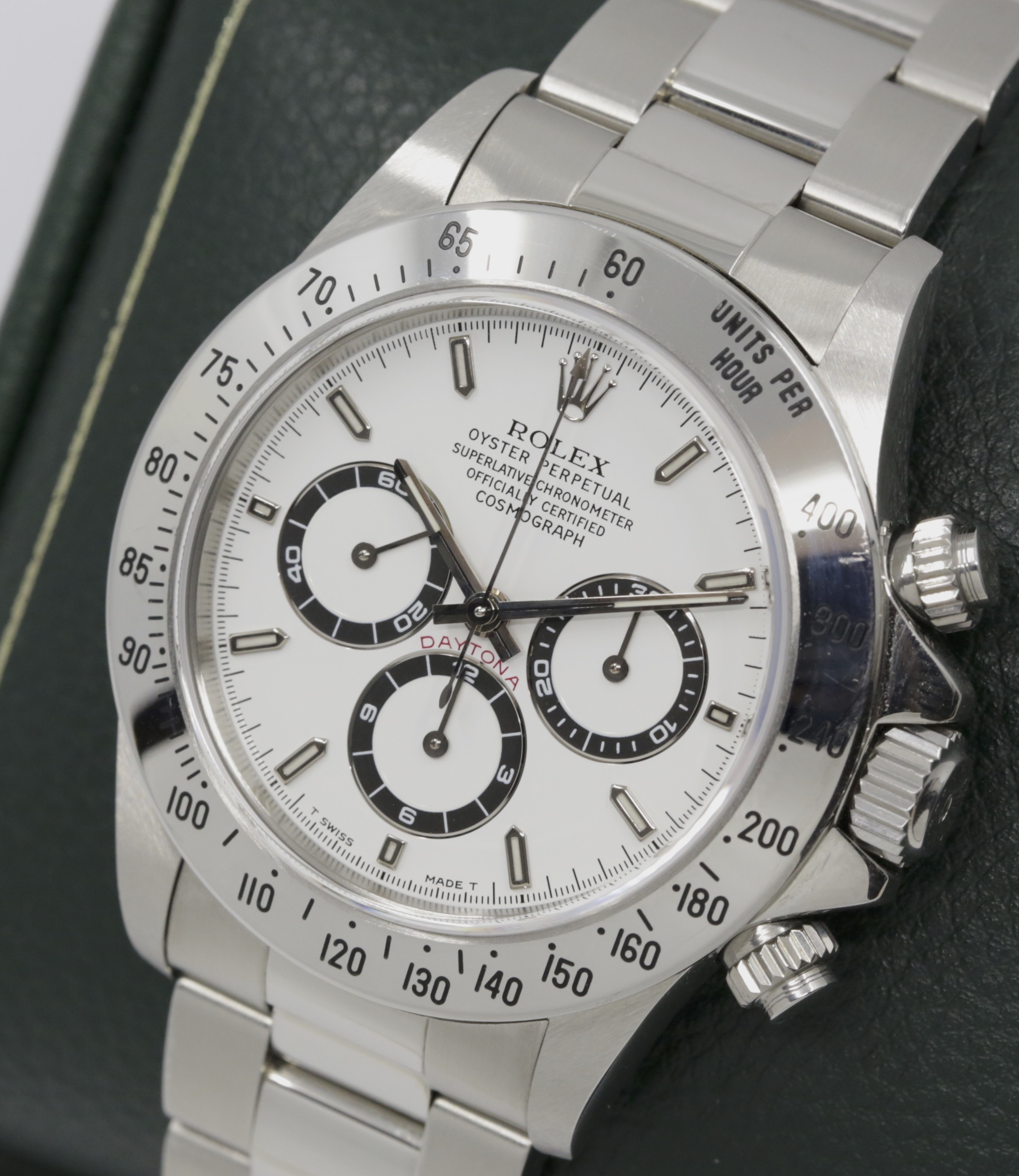 Rolex Cosmograph Daytona, Zenith Movement, Stainless Steel, White index Dial, with Stainless Steel Bezel, on Rolex Stainless Steel Oyster Bracelet, Ref. 16520, Circa: 1997, with Original Rolex Box - Image 2