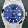 Rolex Datejust 41 in Stainless Steel, Smooth steel Bezel, Blue Index Dial, Rolex Oystersteel Bracelet, Ref. 126300, Circa: 2018, Complete with Box, Books & Rolex Warranty Card