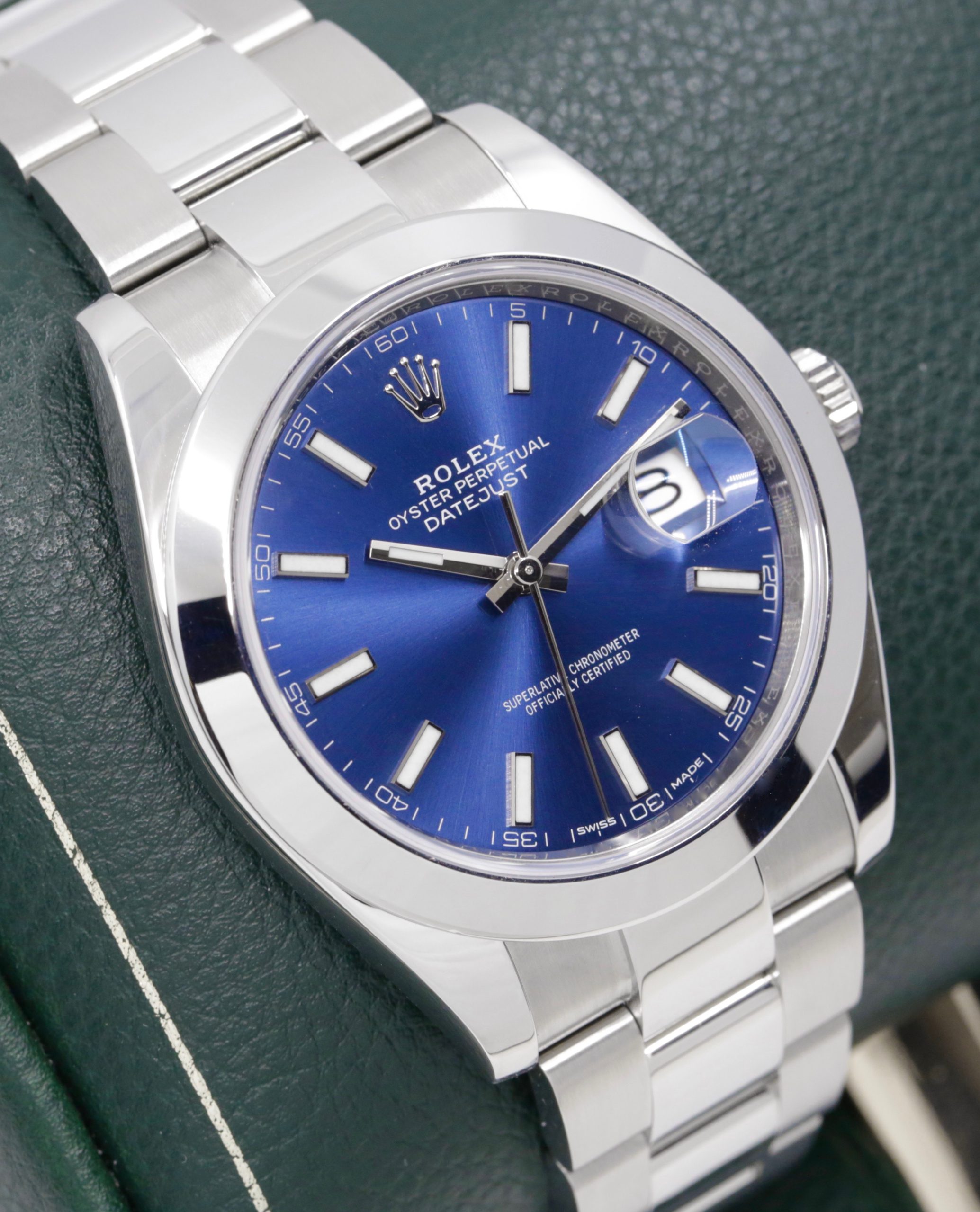 Rolex Datejust 41 in Stainless Steel, Smooth steel Bezel, Blue Index Dial, Rolex Oystersteel Bracelet, Ref. 126300, Circa: 2018, Complete with Box, Books & Rolex Warranty Card - Image 2