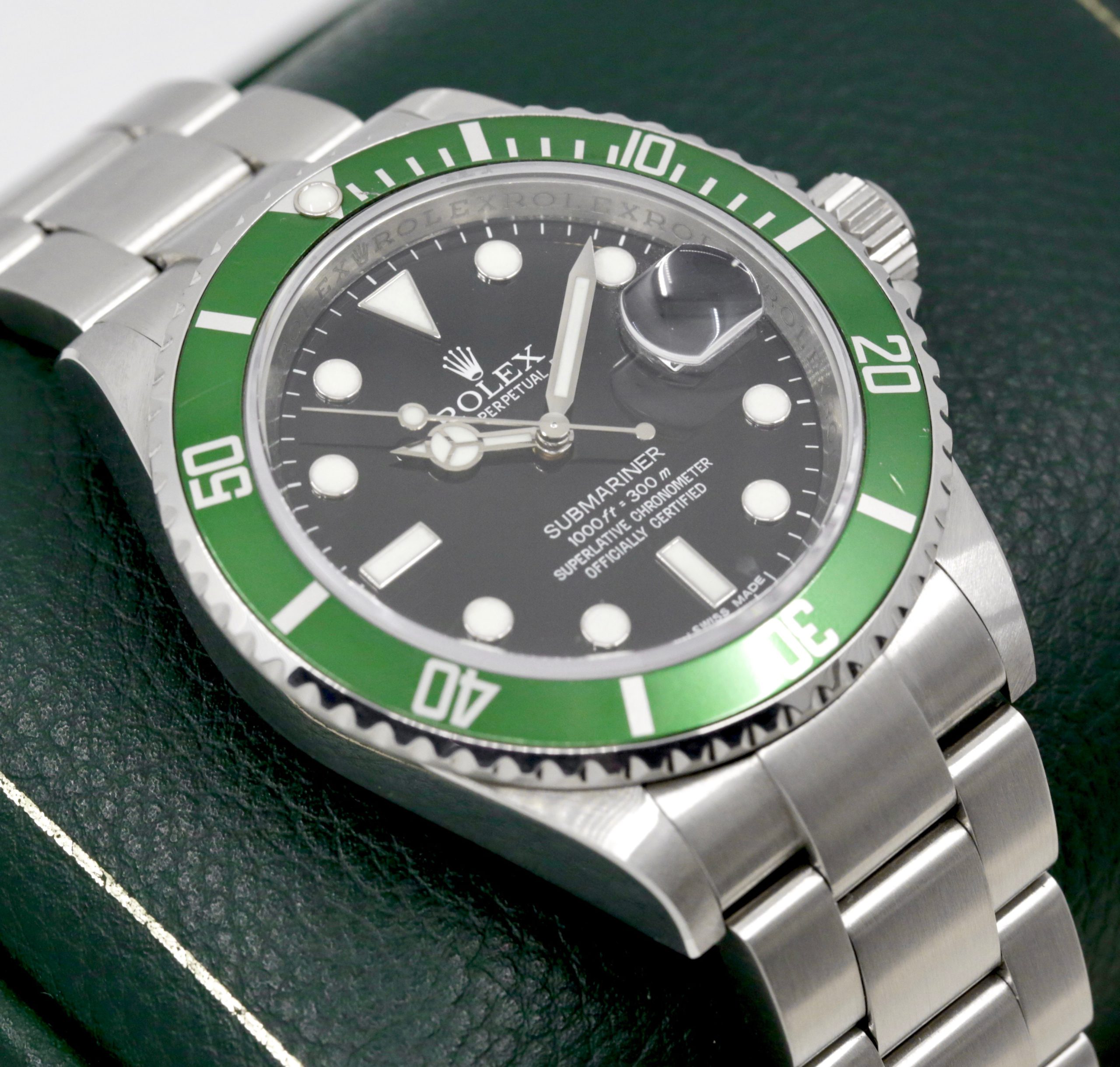 Rolex Submariner Date "Kermit", Stainless Steel, Green Bezel, Black Dial, on Stainless Steel Rolex Oyster Bracelet, Ref. 16610LV, Circa: 2010, with Box, Rolex Warranty Card & Rolex Service Card Dated March 2020 - Image 4