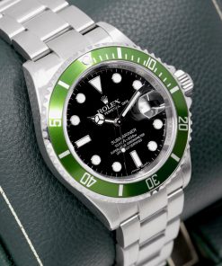 Alternative view of Rolex Oyster Perpetual Submariner Date,"Kermit", Stainless Steel, Green Bezel , Black Index Dial, on Stainless Steel Rolex Oyster Bracelet, Ref. 16610LV, Circa: 2009,with Box, Books, Rolex Warranty Card, Rolex Service Card & Balance of 2 Year Rolex Service Warranty