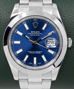 Rolex Oyster Perpetual Datejust II, Stainless Steel, Blue Index Dial on Stainless Steel Rolex Oyster Bracelet, Ref. 116300, Circa: 2015, with Box, & Rolex Service Invoice