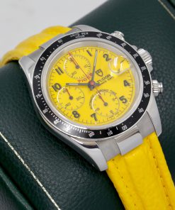 Alternative view of Tudor Tiger Prince Chronograph, Stainless Steel, Yellow Arab Dial, on Yellow Tudor Sharkskin Leather Strap with Stainless Steel Tudor Deployant, Ref. 79260, Circa: 1999, with Box, Books & Tudor Warranty Certificate