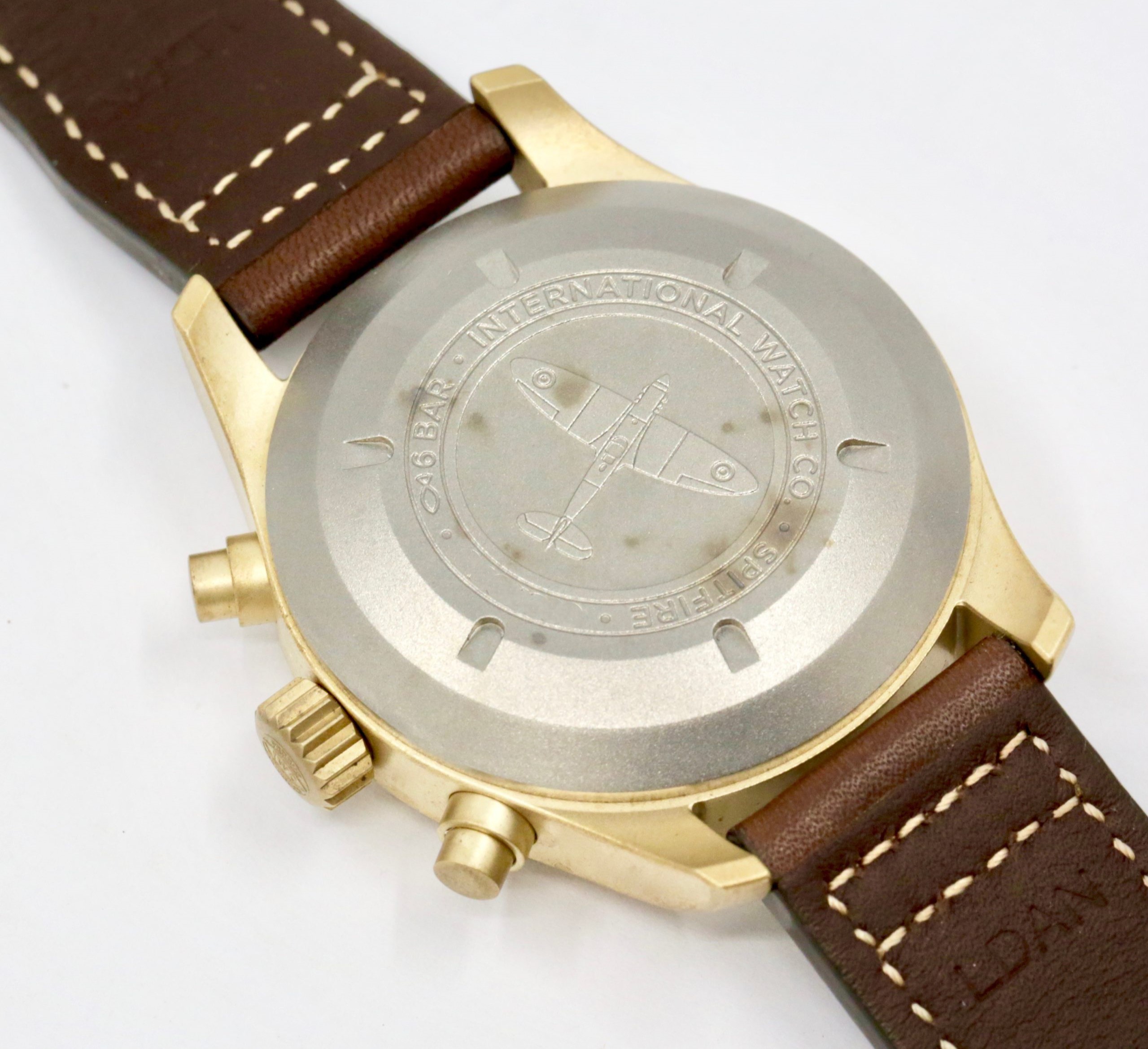 IWC International Watch Co Schaffhausen De Flieger chronograph bronze case, green dial, IW387902, sold new in October 2022. - Image 6