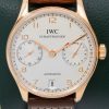 IWC Portugieser Automatic, in 18ct Rose Gold, Silver Arab Dial with Sub-Dials and Date, on Brown IWC Leather Strap with 18ct Rose Gold IWC Deployant, Ref. IW500701, with IWC Service Box & Balance of 1 Year IWC Service Warranty