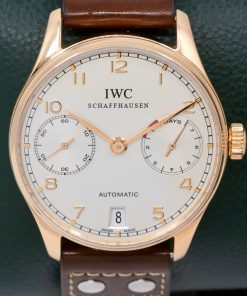 IWC Portugieser Automatic, in 18ct Rose Gold, Silver Arab Dial with Sub-Dials and Date, on Brown IWC Leather Strap with 18ct Rose Gold IWC Deployant, Ref. IW500701, with IWC Service Box & Balance of 1 Year IWC Service Warranty