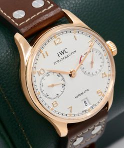 Alternative view of IWC Portugieser Automatic, in 18ct Rose Gold, Silver Arab Dial with Sub-Dials and Date, on Brown IWC Leather Strap with 18ct Rose Gold IWC Deployant, Ref. IW500701, with IWC Service Box & Balance of 1 Year IWC Service Warranty
