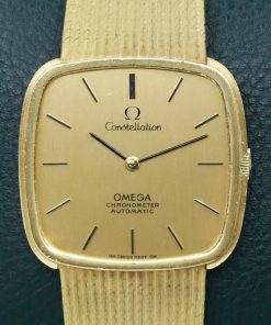Omega Constellation, 18ct Yellow Gold, Champagne Index Dial, on 18ct Yellow Gold Omega Integrated Bracelet, Ref. 8299, Circa: 1968