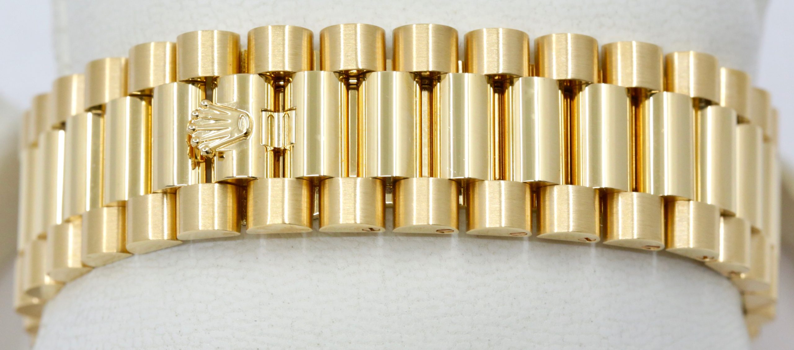 Rolex Day-Date 40, in 18ct Yellow Gold, Black Dial with Factory Set Baguette Diamond Hour Markers, on 18ct Yellow Gold Rolex President Bracelet, Ref. 228238, Circa: 2019, with Box, Books, Rolex Warranty Card, Rolex Service Card & Balance of 2 Year Rolex Service Warranty - Image 6