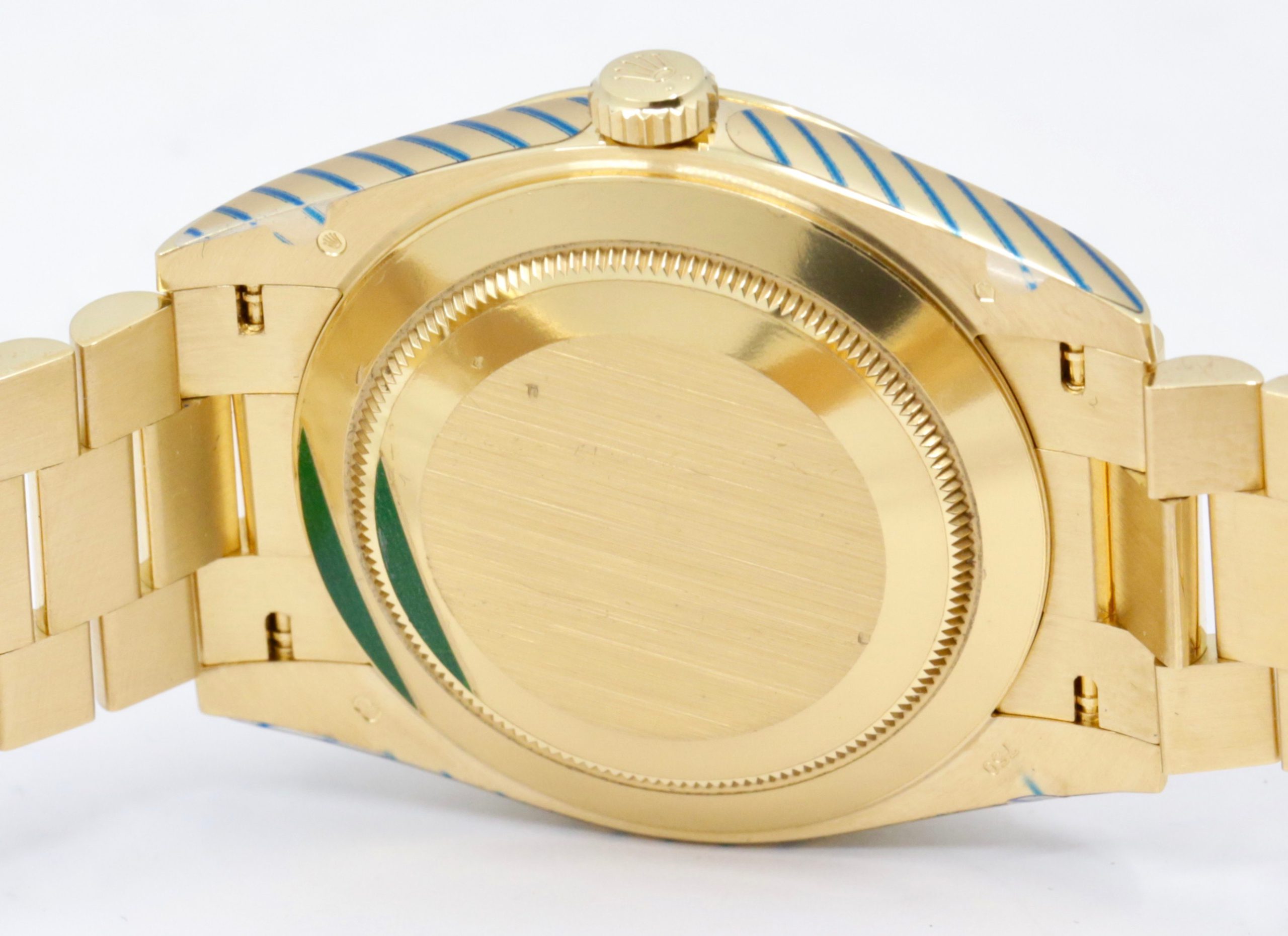 Rolex Day-Date 40, in 18ct Yellow Gold, Black Dial with Factory Set Baguette Diamond Hour Markers, on 18ct Yellow Gold Rolex President Bracelet, Ref. 228238, Circa: 2019, with Box, Books, Rolex Warranty Card, Rolex Service Card & Balance of 2 Year Rolex Service Warranty - Image 5