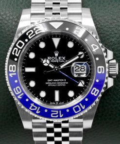 Rolex GMT-Master II "Batgirl", Stainless Steel, Black & Blue Ceramic Bezel, Black Index Dial, on Stainless Steel Rolex Jubilee Bracelet, Ref. 126710BLNR, Circa: 2019, with Box, Books, Swing Tags, Rolex Warranty Card & Balance of 5 Year Rolex Warranty