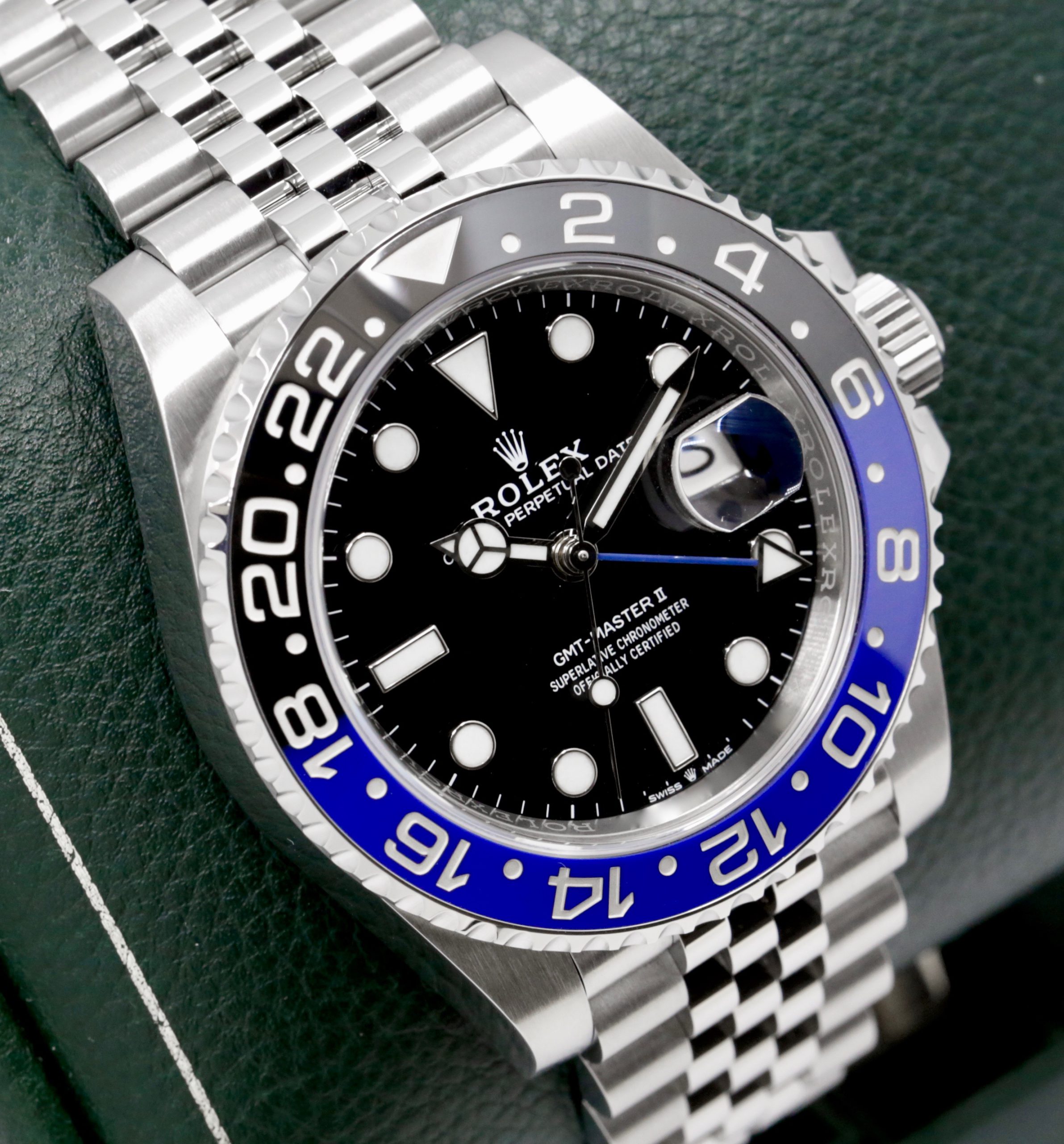 Rolex GMT-Master II "Batgirl", Stainless Steel, Black & Blue Ceramic Bezel, Black Index Dial, on Stainless Steel Rolex Jubilee Bracelet, Ref. 126710BLNR, Circa: 2019, with Box, Books, Swing Tags, Rolex Warranty Card & Balance of 5 Year Rolex Warranty - Image 3