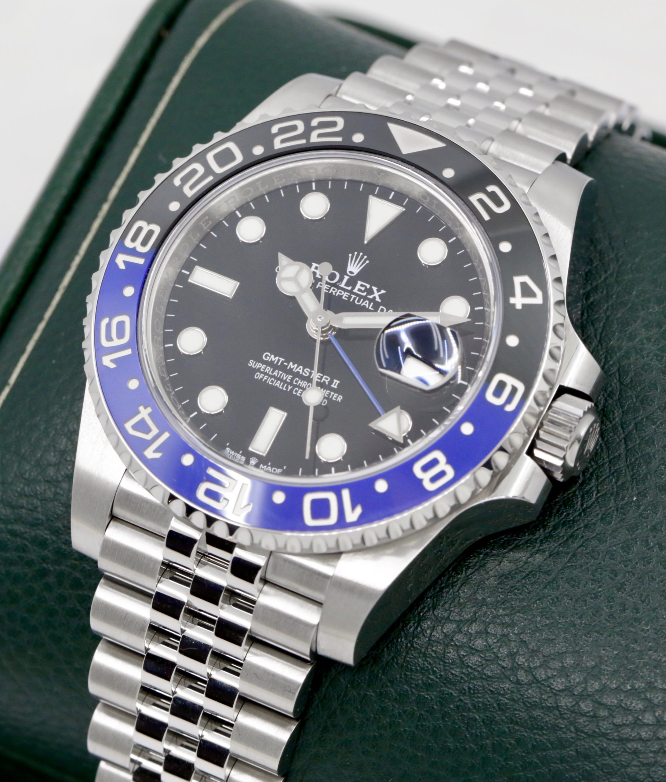 Rolex GMT-Master II "Batgirl", Stainless Steel, Black & Blue Ceramic Bezel, Black Index Dial, on Stainless Steel Rolex Jubilee Bracelet, Ref. 126710BLNR, Circa: 2019, with Box, Books, Swing Tags, Rolex Warranty Card & Balance of 5 Year Rolex Warranty - Image 4
