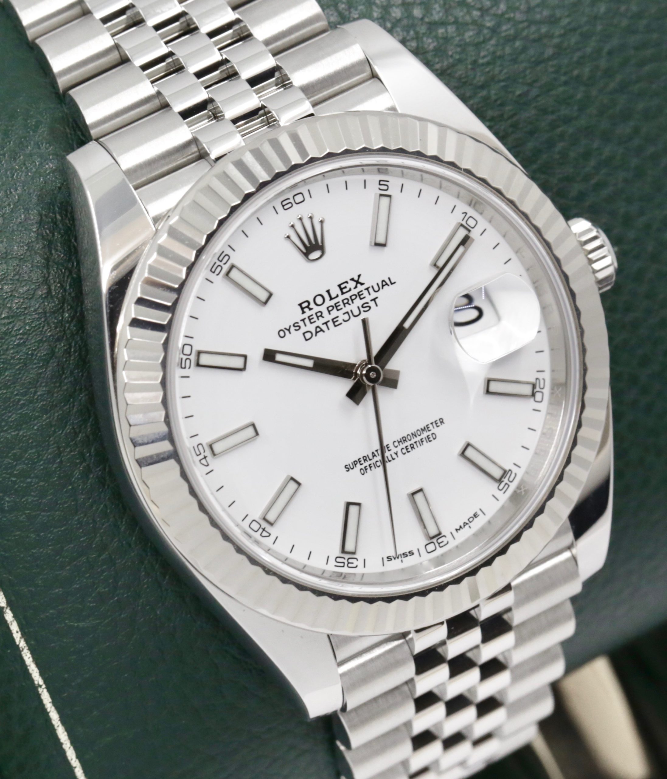 Rolex Datejust 41, in Stainless Steel, 18ct White Gold Fluted Bezel, White Index Dial, on Stainless Steel Rolex Jubilee Bracelet, Ref. 126334, Circa: 2017, Complete with Box, Books, Swing Tags & Rolex Warranty Card - Image 5