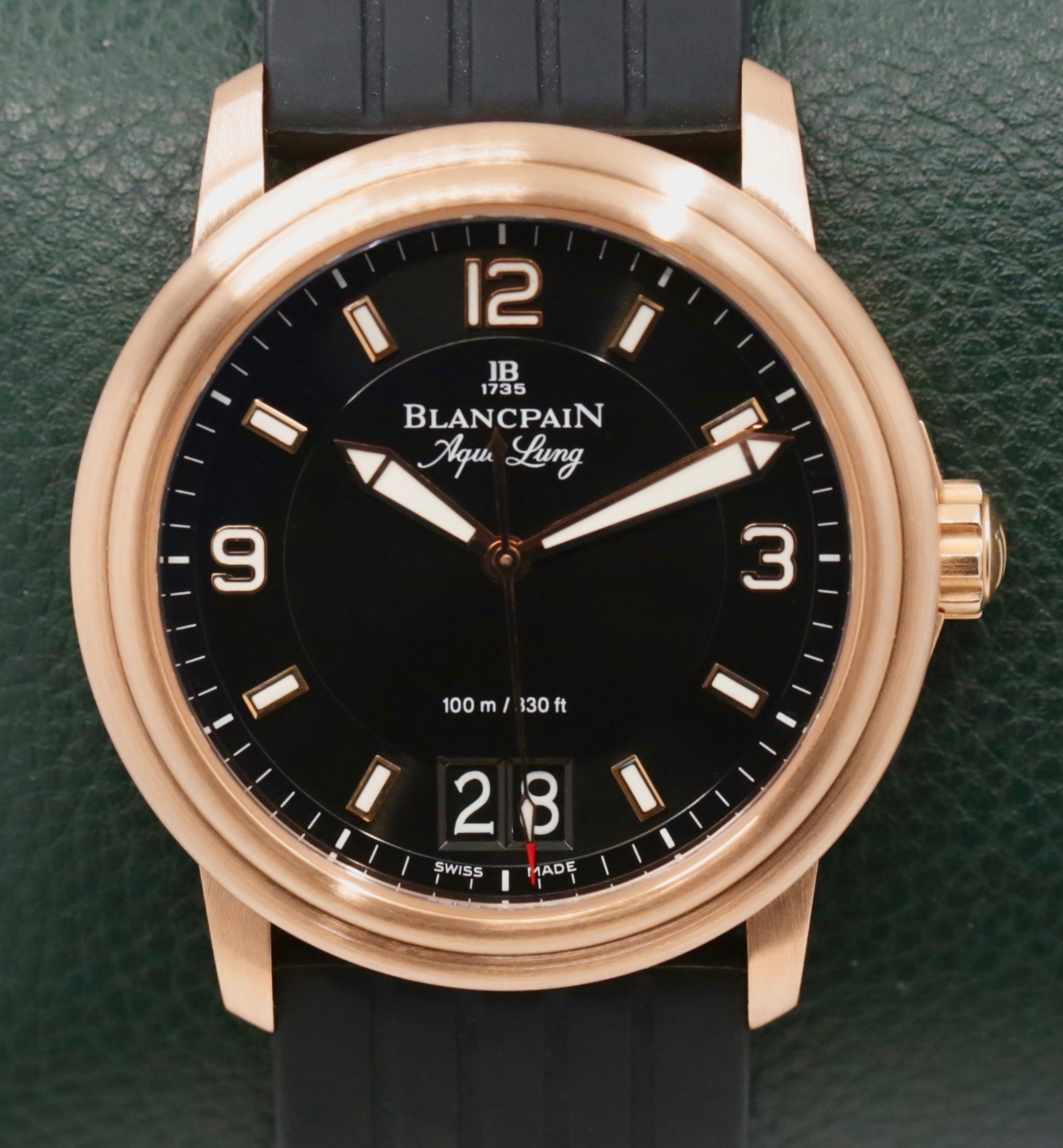 Blancpain Aqua Lung Grande Date, in 18ct Rose Gold, Black Index Dial, on Black Rubber Strap, Ref.2850B-3630A-64B, Circa: 2011 - ON SALE!! $12,800