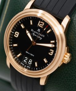 Alternative view of Blancpain Aqua Lung Grande Date, in 18ct Rose Gold, Black Index Dial, on Black Rubber Strap, Ref.2850B-3630A-64B, Circa: 2011 - ON SALE!! $12,800