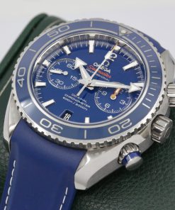Alternative view of Omega Seamaster Planet Ocean 600M Chronograph, 45.5mm in Titanium, Blue Index Dial, on Blue Omega Rubber Strap with Stainless Steel Omega Deployant, Ref. 232.90.46.51.03.001, Circa: 2012, with Box, Books & Omega Warranty Cards