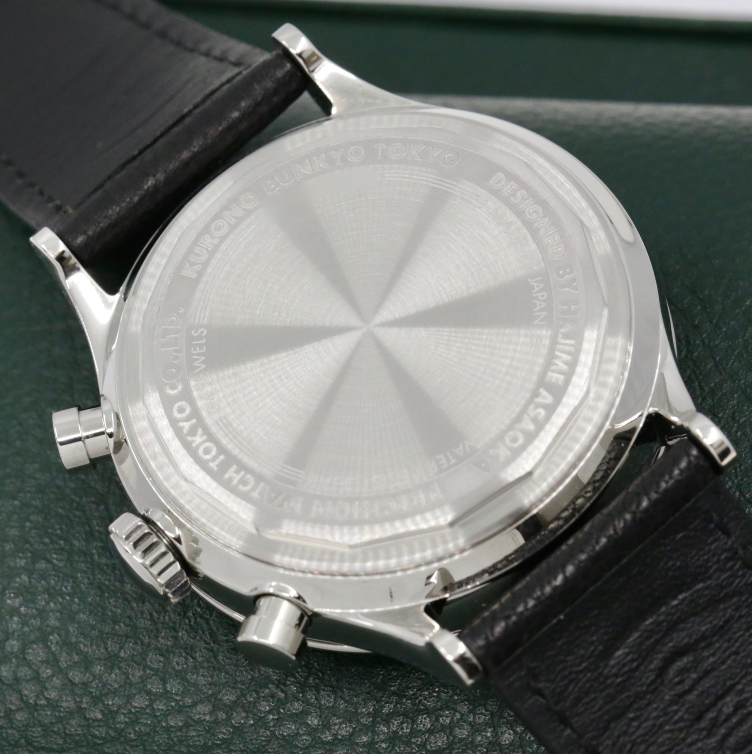 Kurono Tokyo Chronograph 1 MK. 2, in Stainless Steel, Copper Index Dial with Date, on Black Leather Strap, with Box & Papers Ca 2023 - Image 6