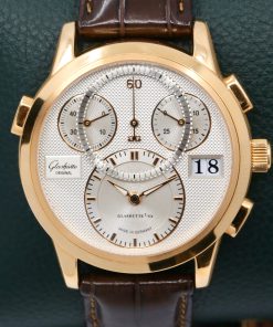 Glashutte Original Panomatic Chronograph with "Flyback" function and Big Date in 18ct Rose gold, Ref 95-01-01-01-04, box and papers.
