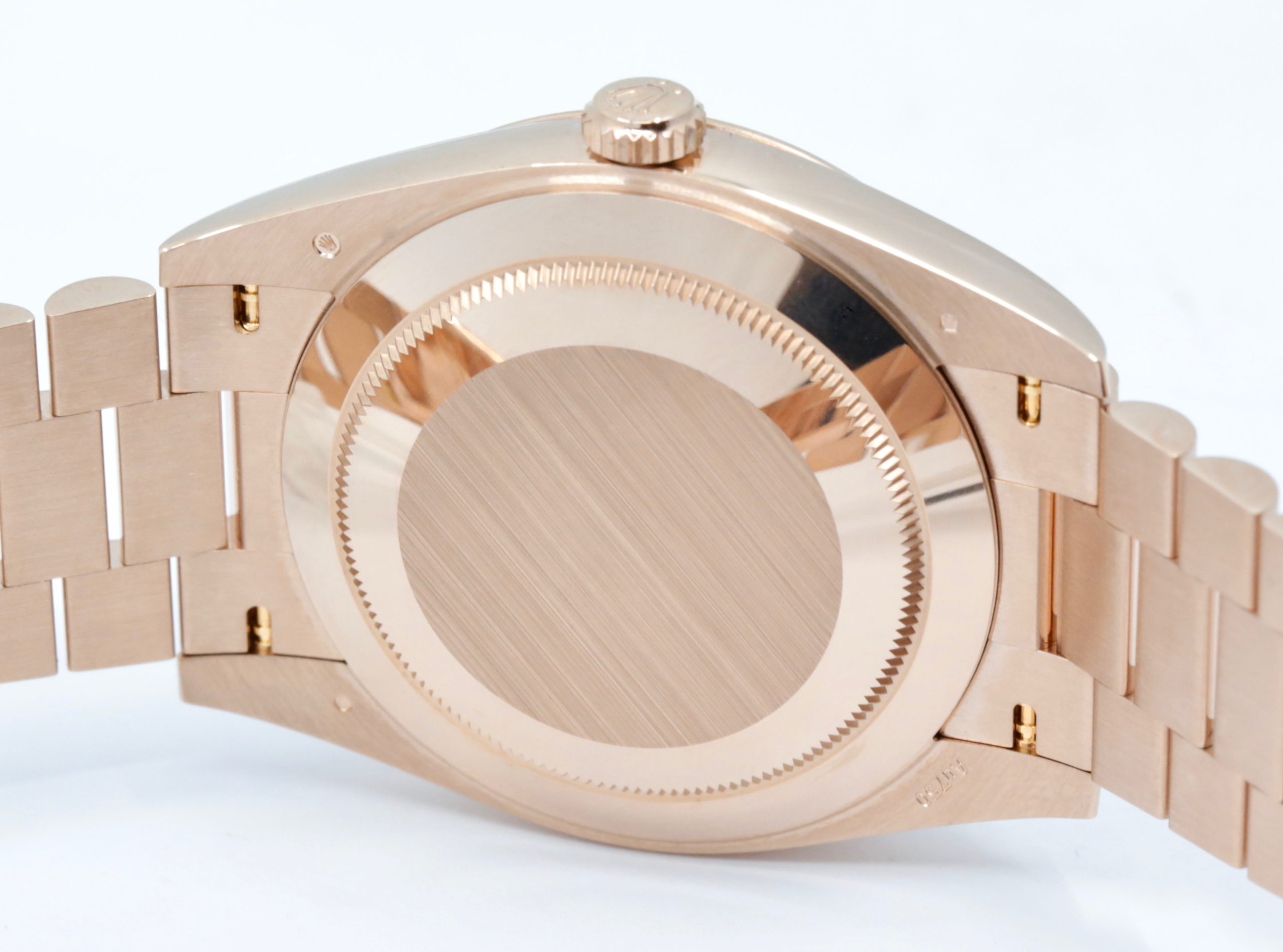 Rolex Day-Date 40, 18ct Everose Gold, Olive Roman Dial, on 18ct Everose Gold Rolex President Bracelet, Ref. 228235, Circa: 2023, with Box, Books, Swing Tag, Rolex Warranty Card & Balance of 5 Year Rolex Factory Warranty - Image 4