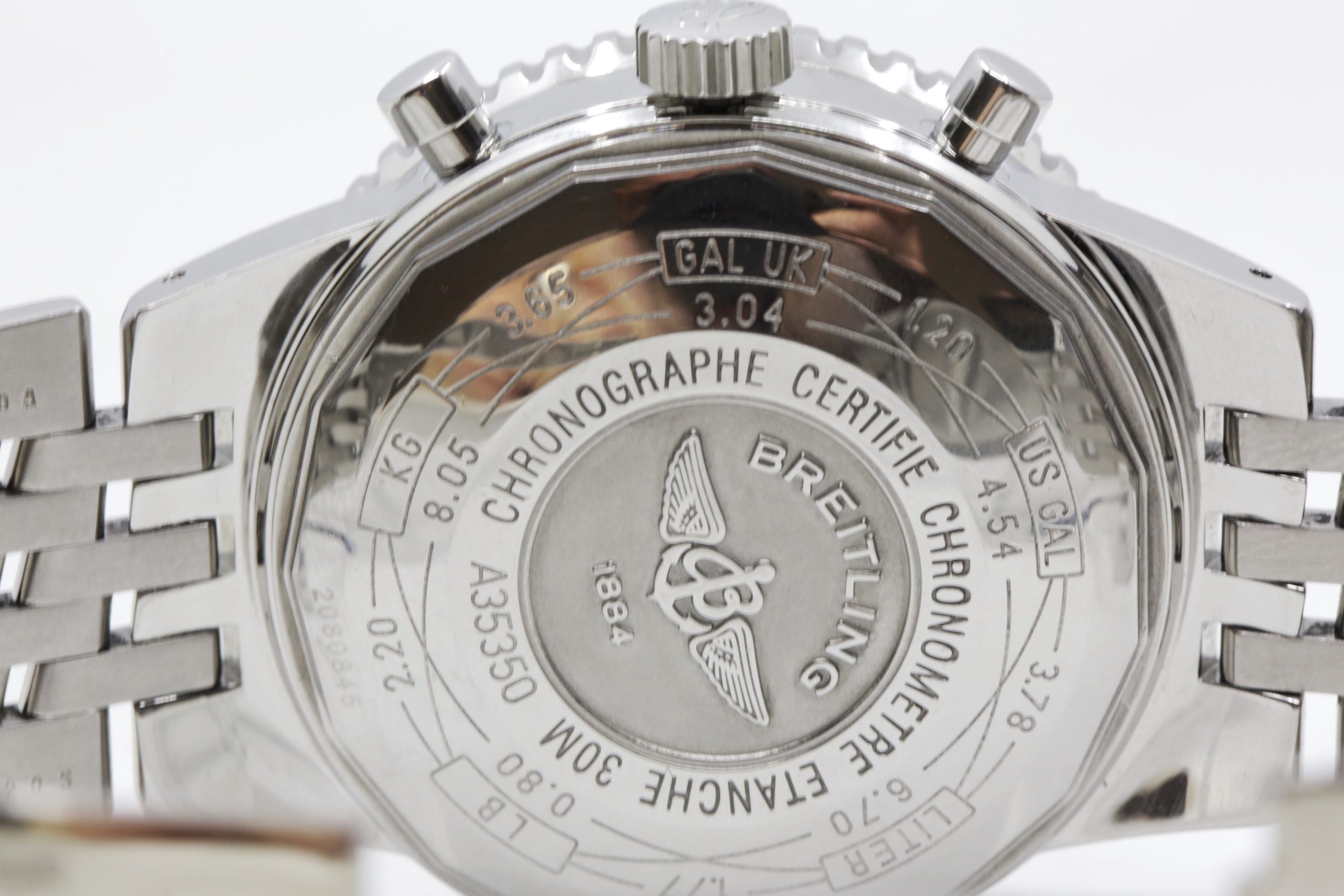 Breitling Navitimer Heritage in stainless steel, Panda dial, Silver with black subdials. original Breitling stainless steel bracelet. Ref: A35350 Ca. 2006 - Image 8