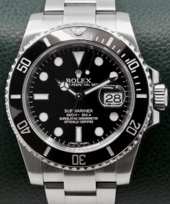 Rolex Submariner Date, Stainless Steel, Black Ceramic Bezel, Black Index Dial, on Stainless Steel Rolex Oyster Bracelet, Ref. 116610LN, Circa: 2011, with Box, Books, Rolex Warranty Card, Rolex Service Card & Balance of 2 Year Rolex Service Warranty