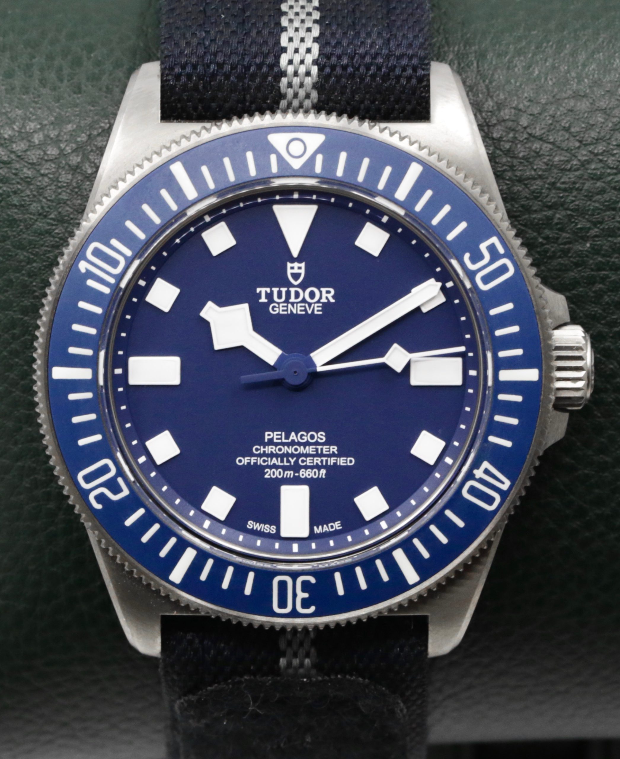 Tudor Pelagos FXD, in Titanium, Blue Index Dial, Blue Ceramic Bezel, on Tudor Fabric Strap, Ref. 25707B, Circa: 2022, with Box, Books, Tudor Warranty Card & Balance of 5 Year Tudor Factory Warranty - ON SALE $4,850!!