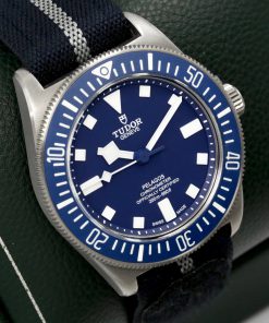 Alternative view of Tudor Pelagos FXD, in Titanium, Blue Index Dial, Blue Ceramic Bezel, on Tudor Fabric Strap, Ref. 25707B, Circa: 2022, with Box, Books, Tudor Warranty Card & Balance of 5 Year Tudor Factory Warranty - ON SALE $4,850!!