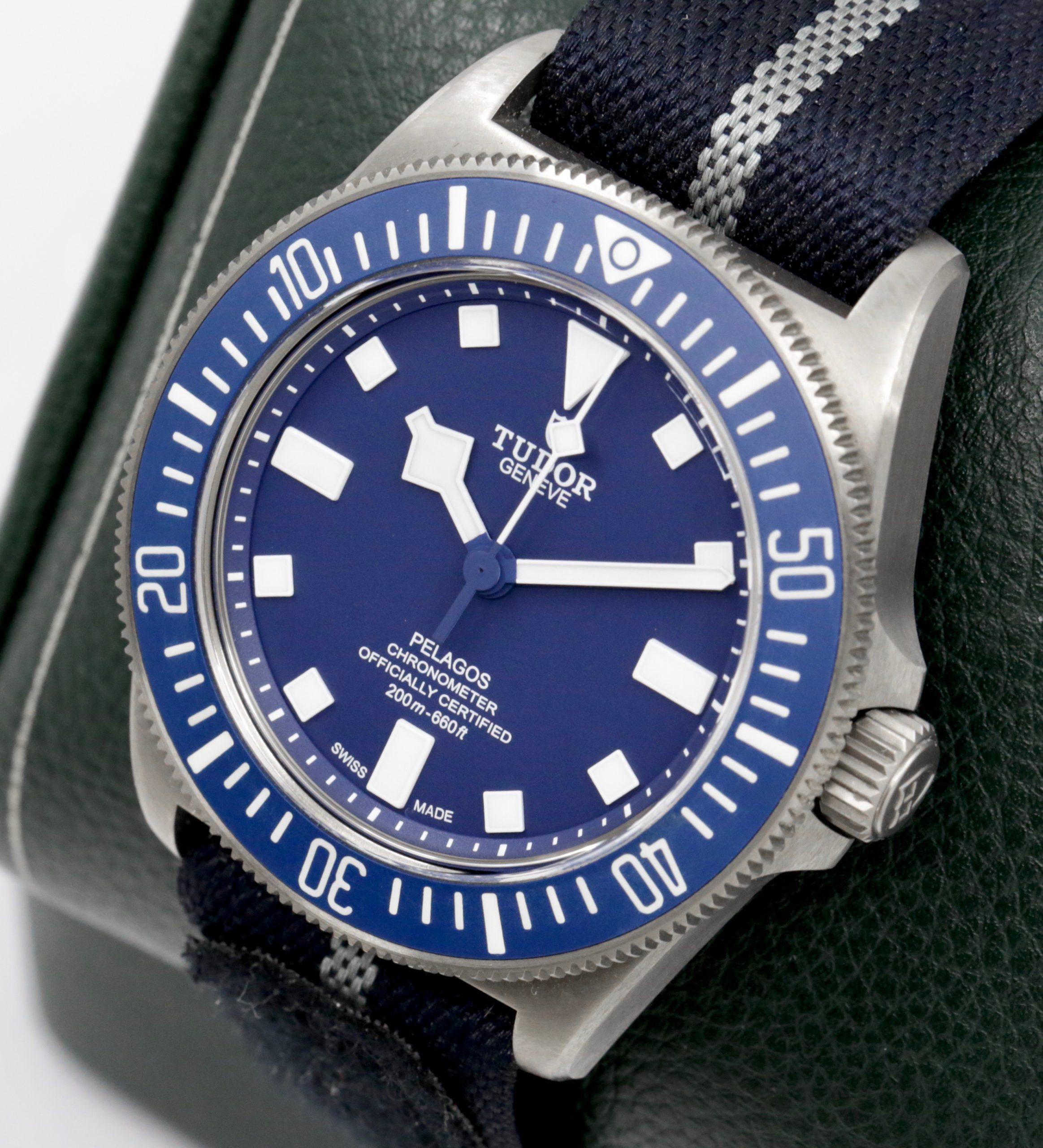 Tudor Pelagos FXD, in Titanium, Blue Index Dial, Blue Ceramic Bezel, on Tudor Fabric Strap, Ref. 25707B, Circa: 2022, with Box, Books, Tudor Warranty Card & Balance of 5 Year Tudor Factory Warranty - ON SALE $4,850!! - Image 3