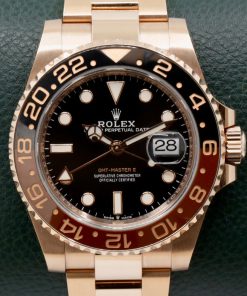 Rolex GMT-Master II “Root Beer”, in 18ct Everose Gold, Black & Brown Ceramic Bezel, Black Index Dial, on 18ct Everose Gold Rolex Oyster Bracelet, Ref. 126715CHNR, Circa: 2018, Complete with Box, Books, Swing Tags, Rolex Warranty Card
