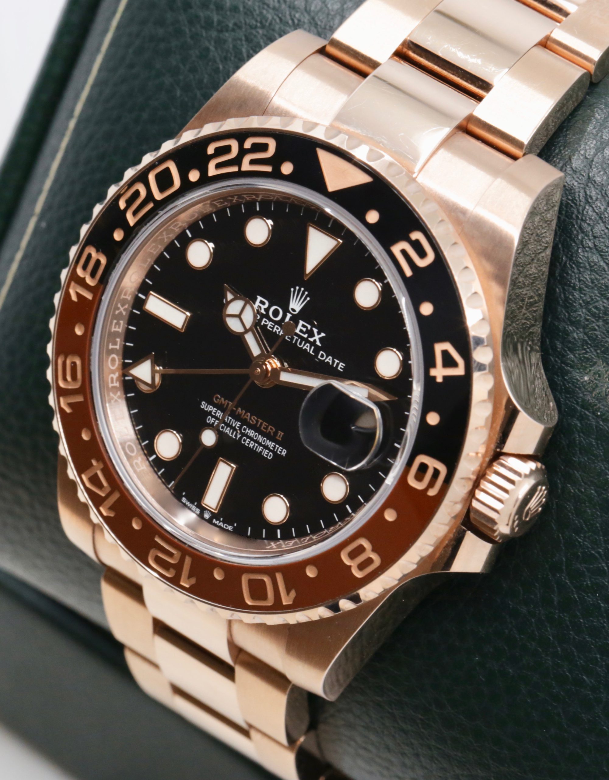 Rolex GMT-Master II “Root Beer”, in 18ct Everose Gold, Black & Brown Ceramic Bezel, Black Index Dial, on 18ct Everose Gold Rolex Oyster Bracelet, Ref. 126715CHNR, Circa: 2018, Complete with Box, Books, Swing Tags, Rolex Warranty Card - Image 3