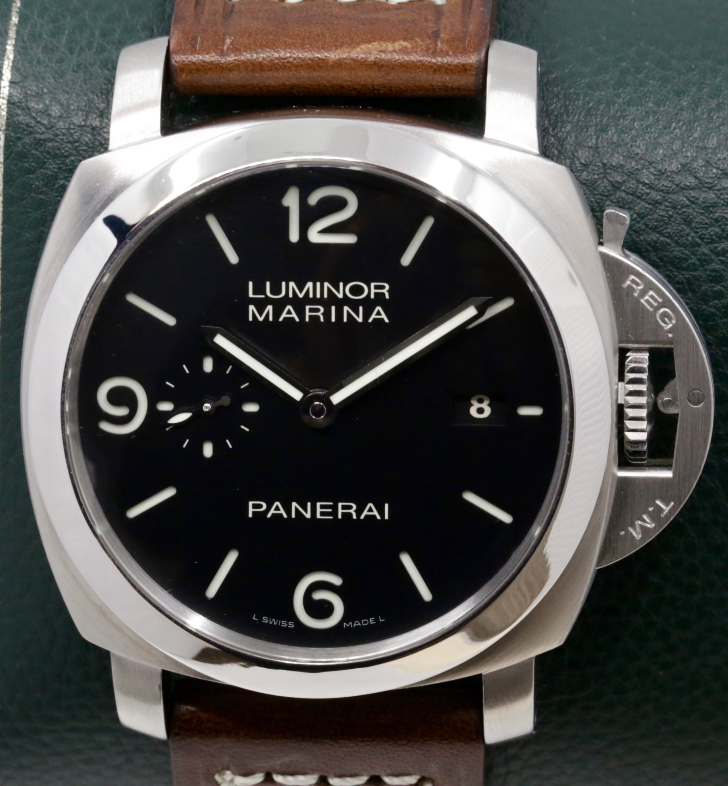 Panerai Luminor Marina 1950 3 Day Automatic in Stainless Steel, Black Matte Dial on a Leather Strap, Ref. PAM00312, Circa: 2010 Box and Papers