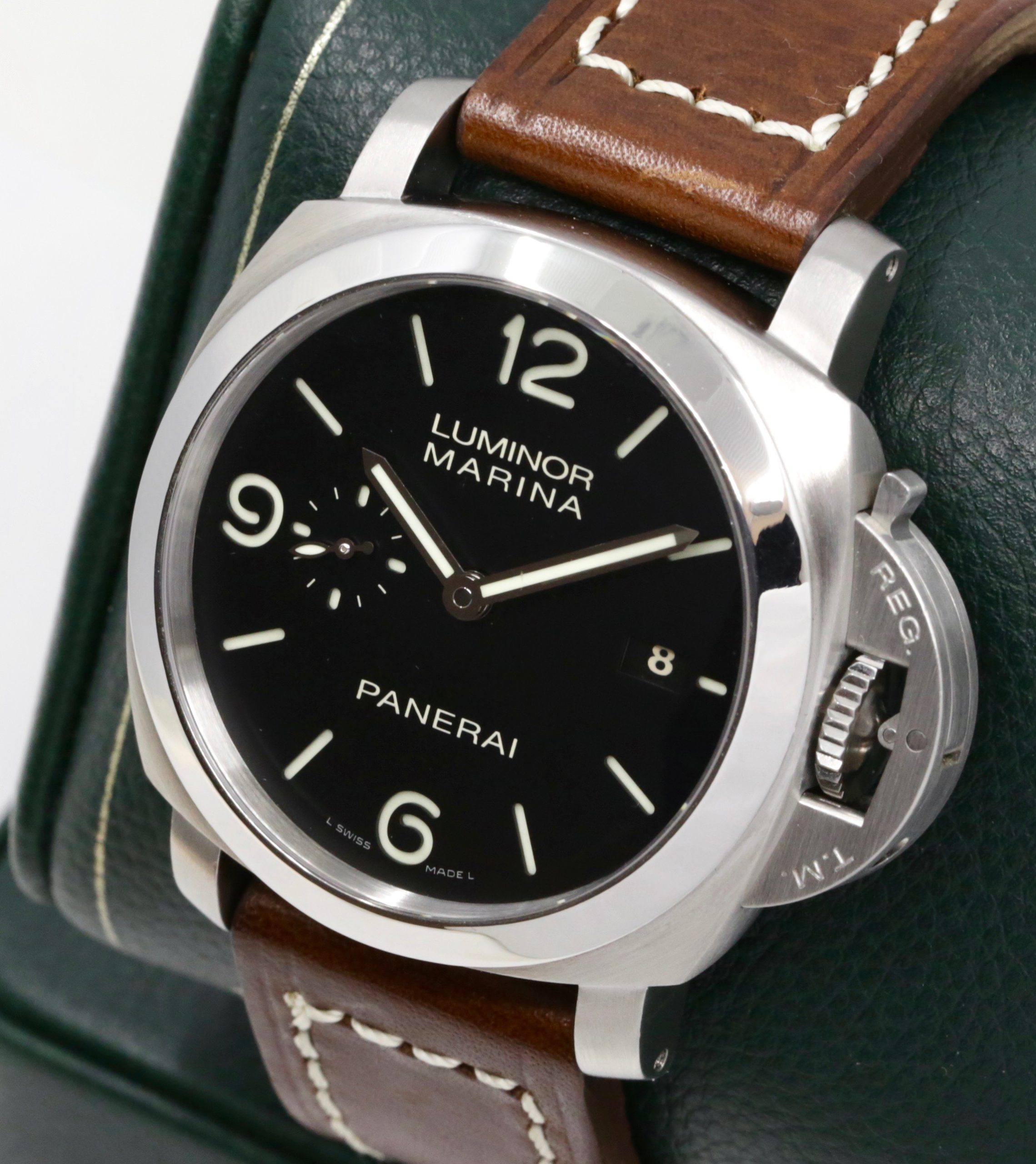 Panerai Luminor Marina 1950 3 Day Automatic in Stainless Steel, Black Matte Dial on a Leather Strap, Ref. PAM00312, Circa: 2010 Box and Papers - Image 2