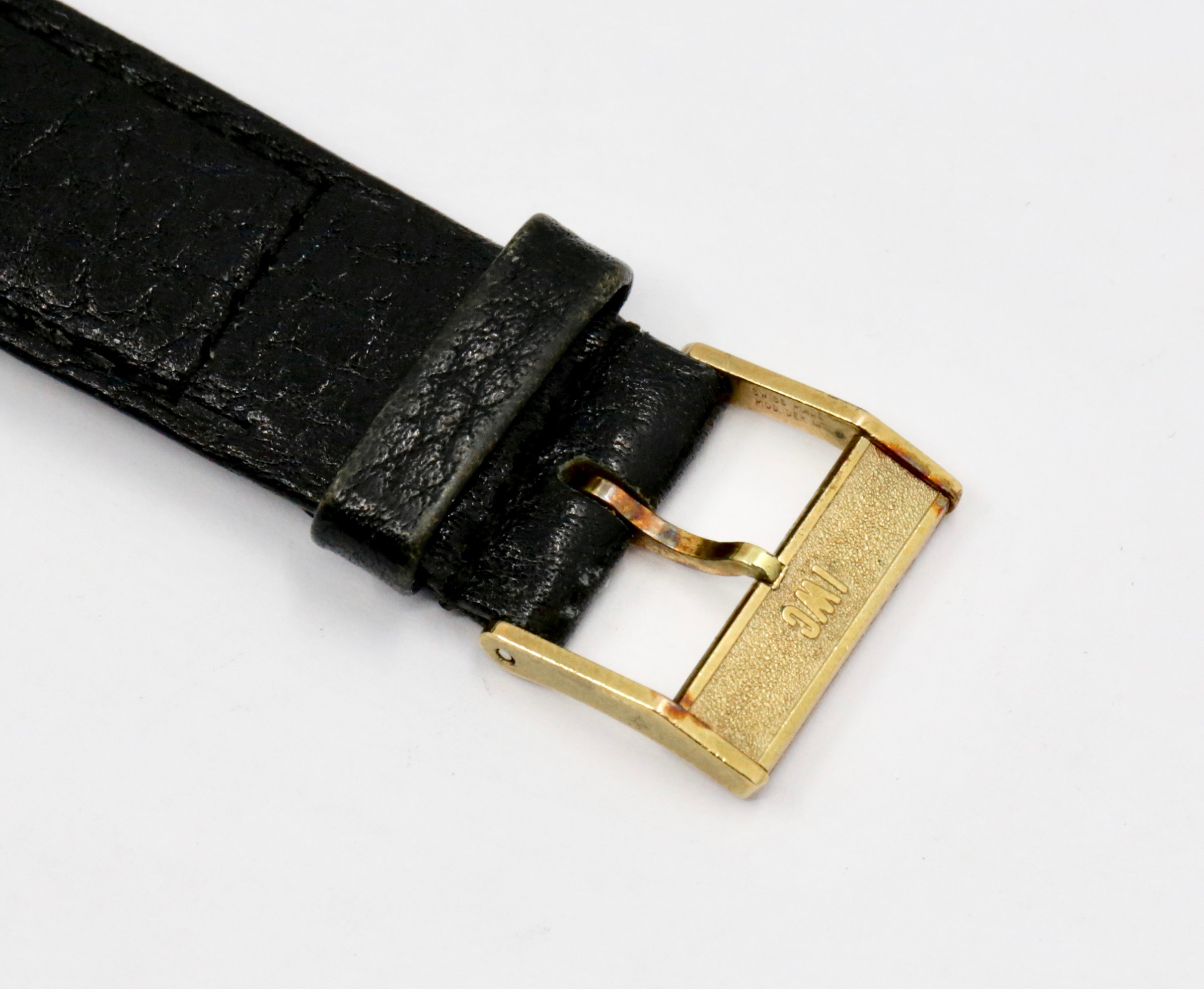 RARE!! IWC Pilots Watch Mark XII in 18ct Yellow Gold, Black Dial with Date, "Die Fliegeruhr Automatik" on Caseback, on Black IWC Leather Strap with IWC Tang Buckle, Ref.IW3421, Circa: 1994 - Image 5