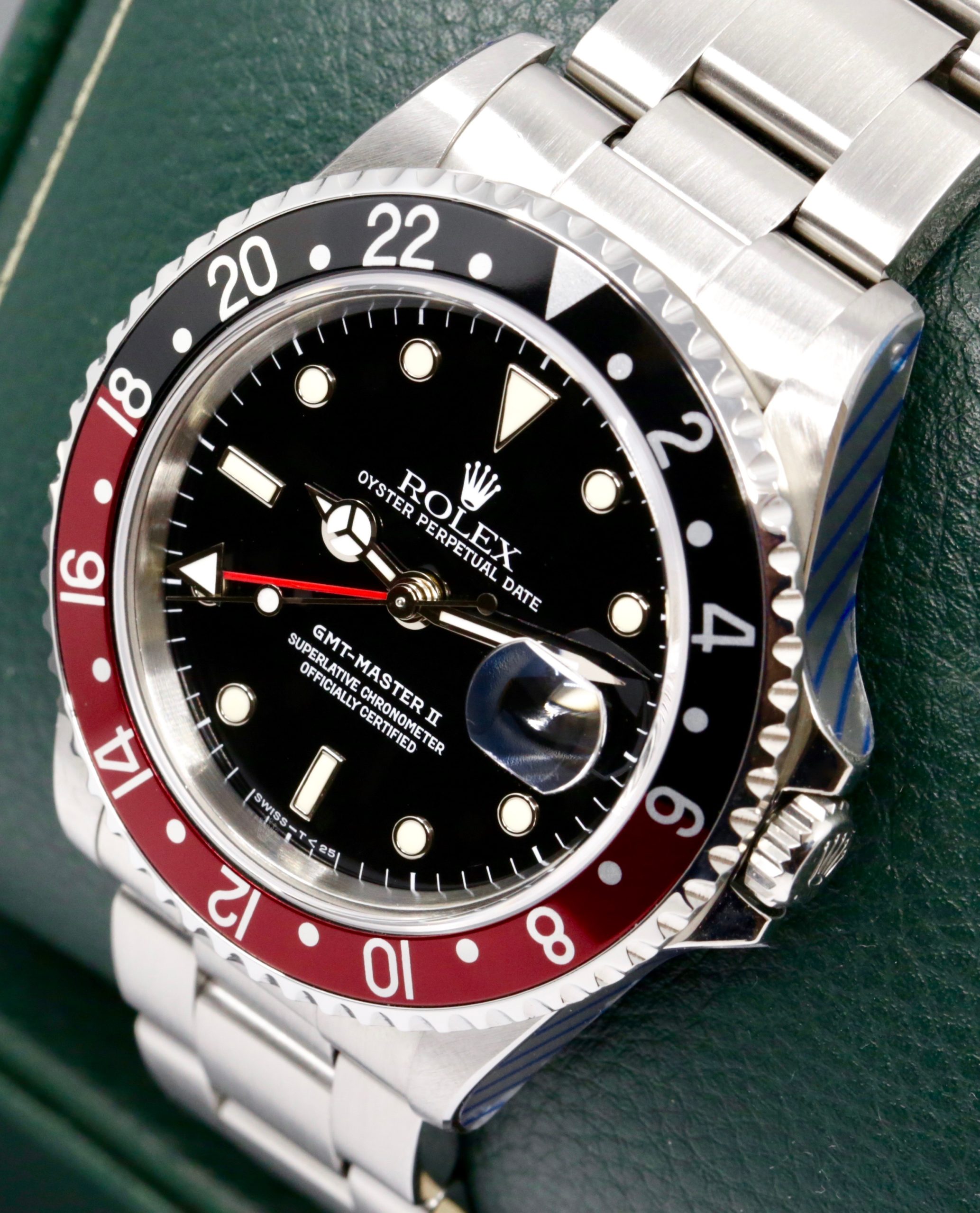 Rolex GMT-Master II "Coke", Stainless Steel, Black Index Dial, Black & Red Bezel, on Stainless Steel Rolex Oyster Bracelet, Ref. 16710, Circa: 1993, Complete with Box, Books, Rolex Warranty Certificate, Rolex Service Card & Balance of 2 Year Rolex Service Warranty - Image 3